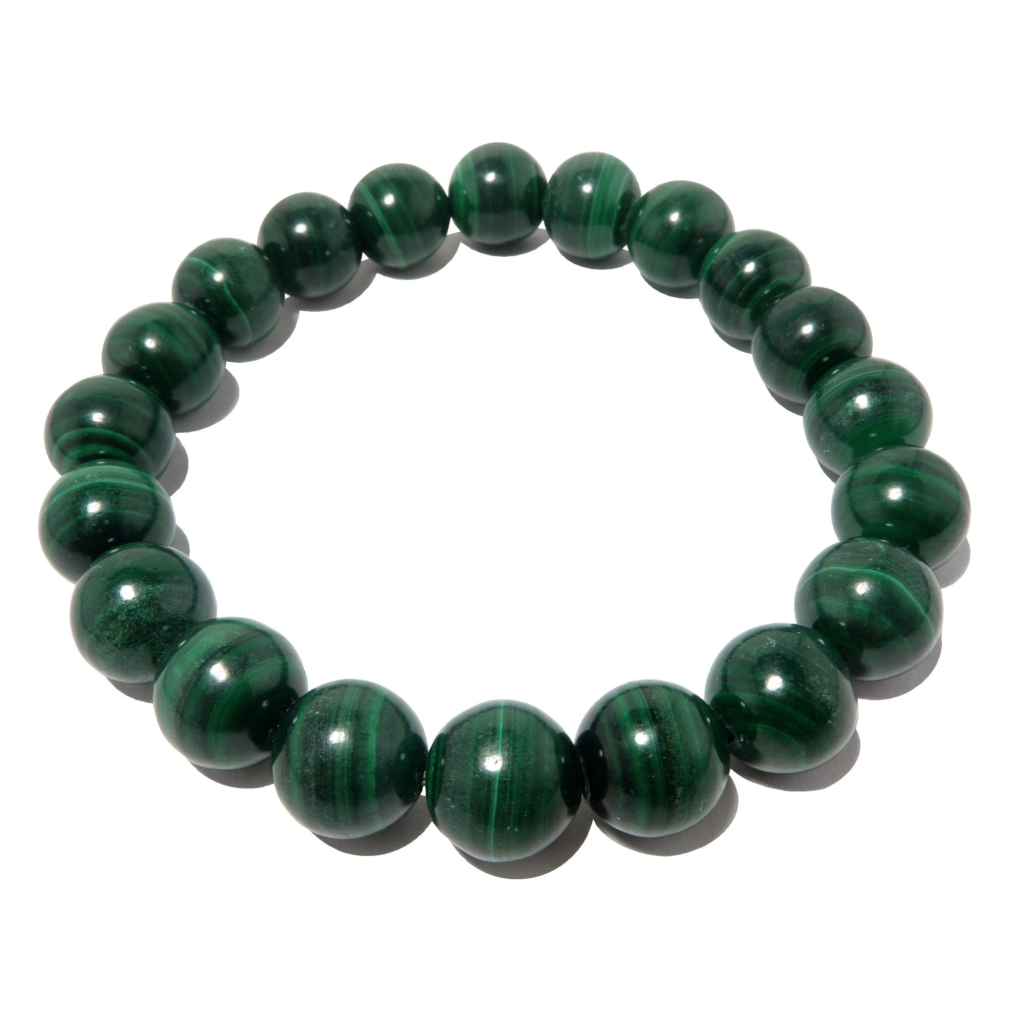 Bracelet en malachite, pierre d'un vert intense