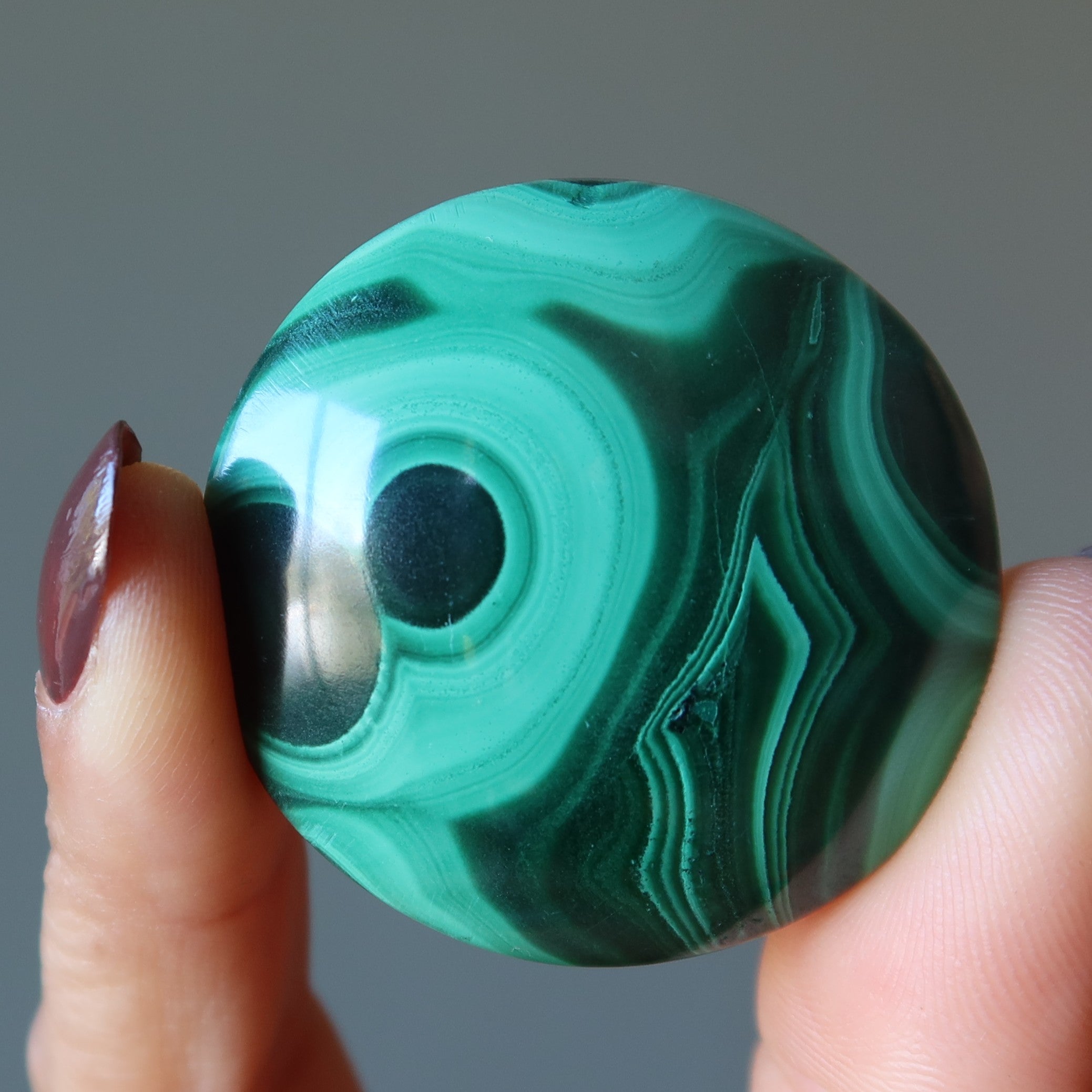 Malachite Grid Crystal Round Green Abundance Stone