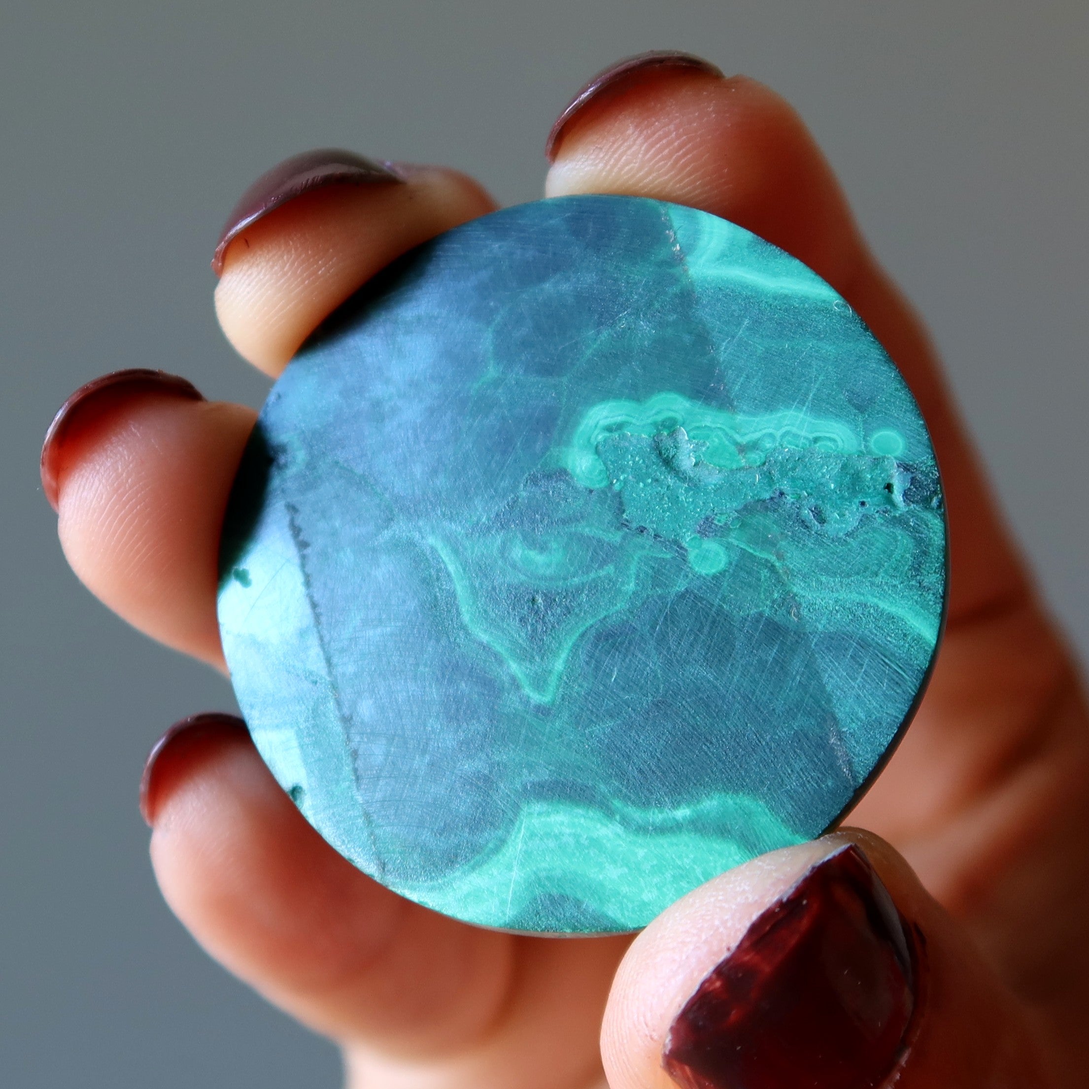Malachite Grid Crystal Round Green Abundance Stone