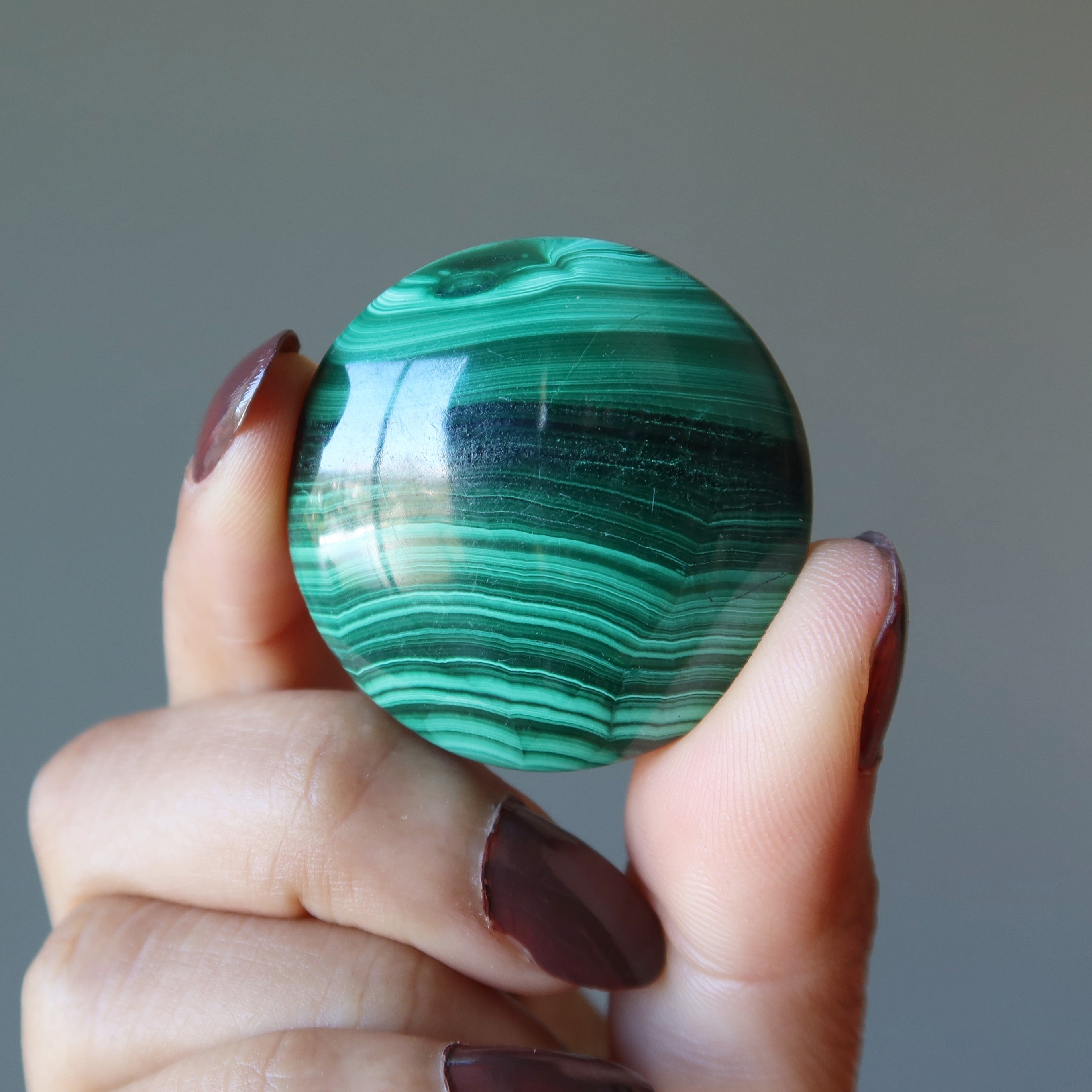 Malachite Grid Crystal Round Green Abundance Stone