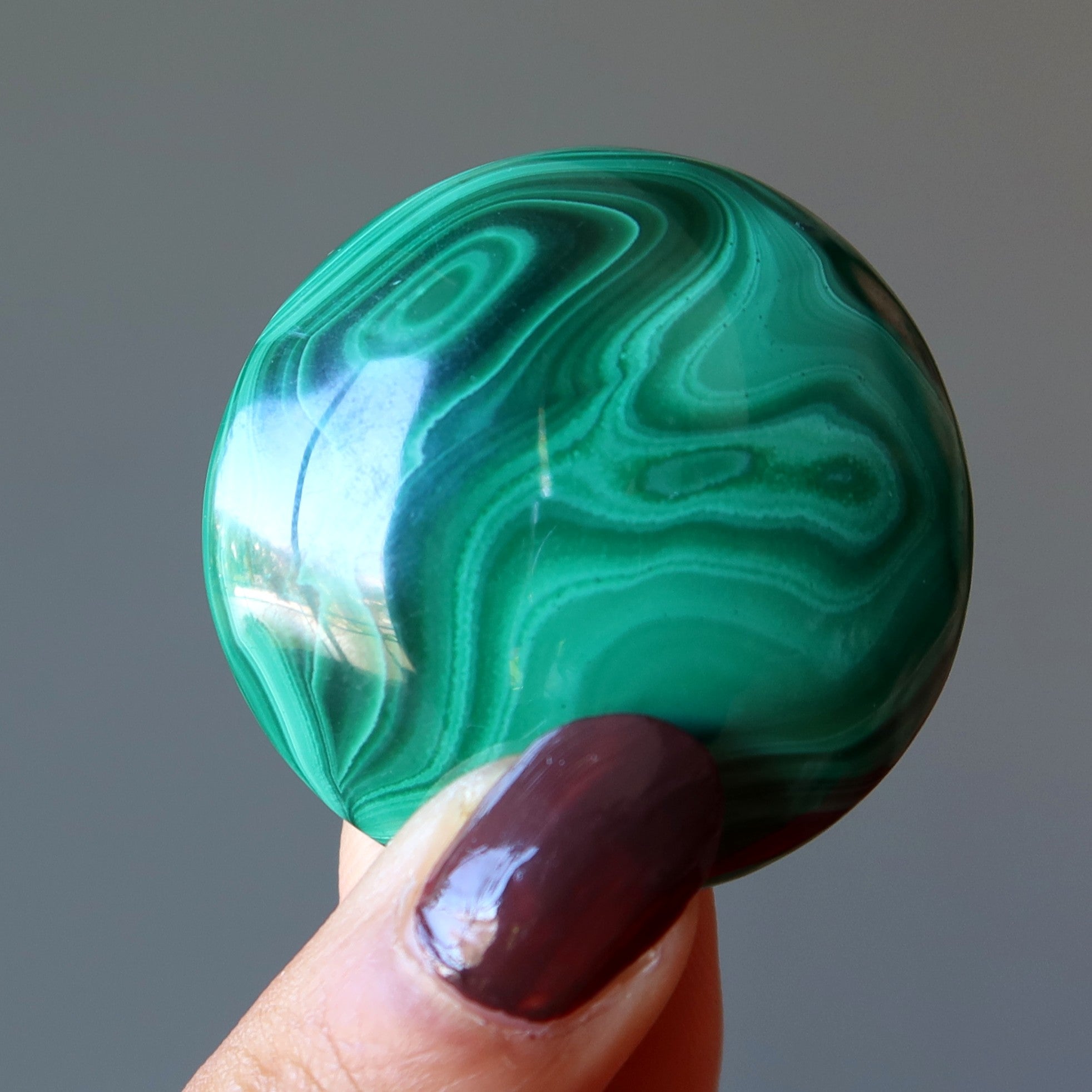 Malachite Grid Crystal Round Green Abundance Stone