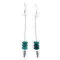 Malachite Earrings Flying High Sterling Silver Feather Green