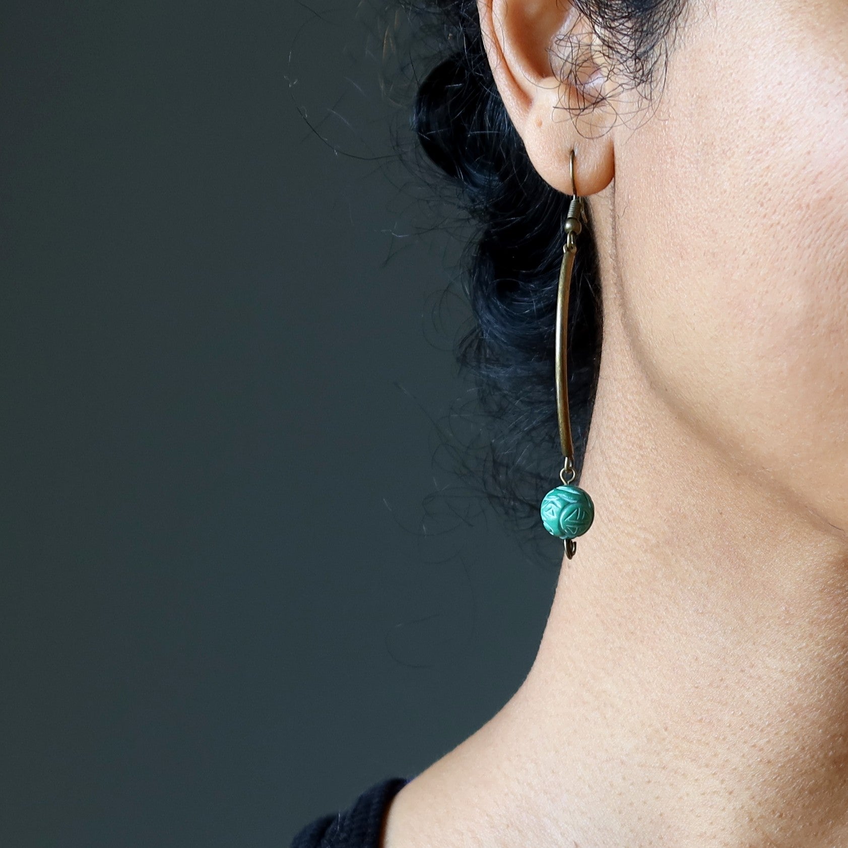 Malachite Earrings Green Emerald Isle Curves