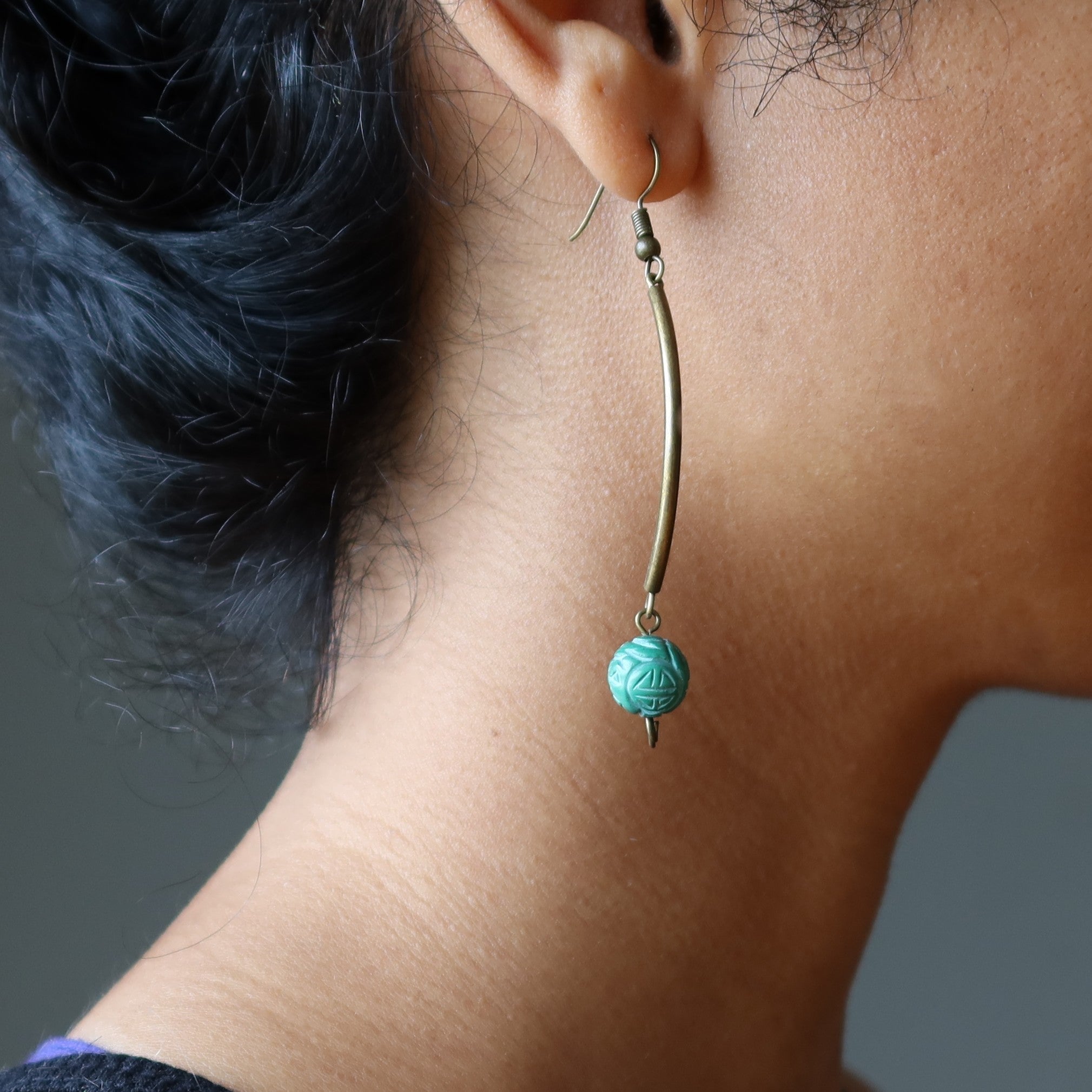 Malachite Earrings Green Emerald Isle Curves