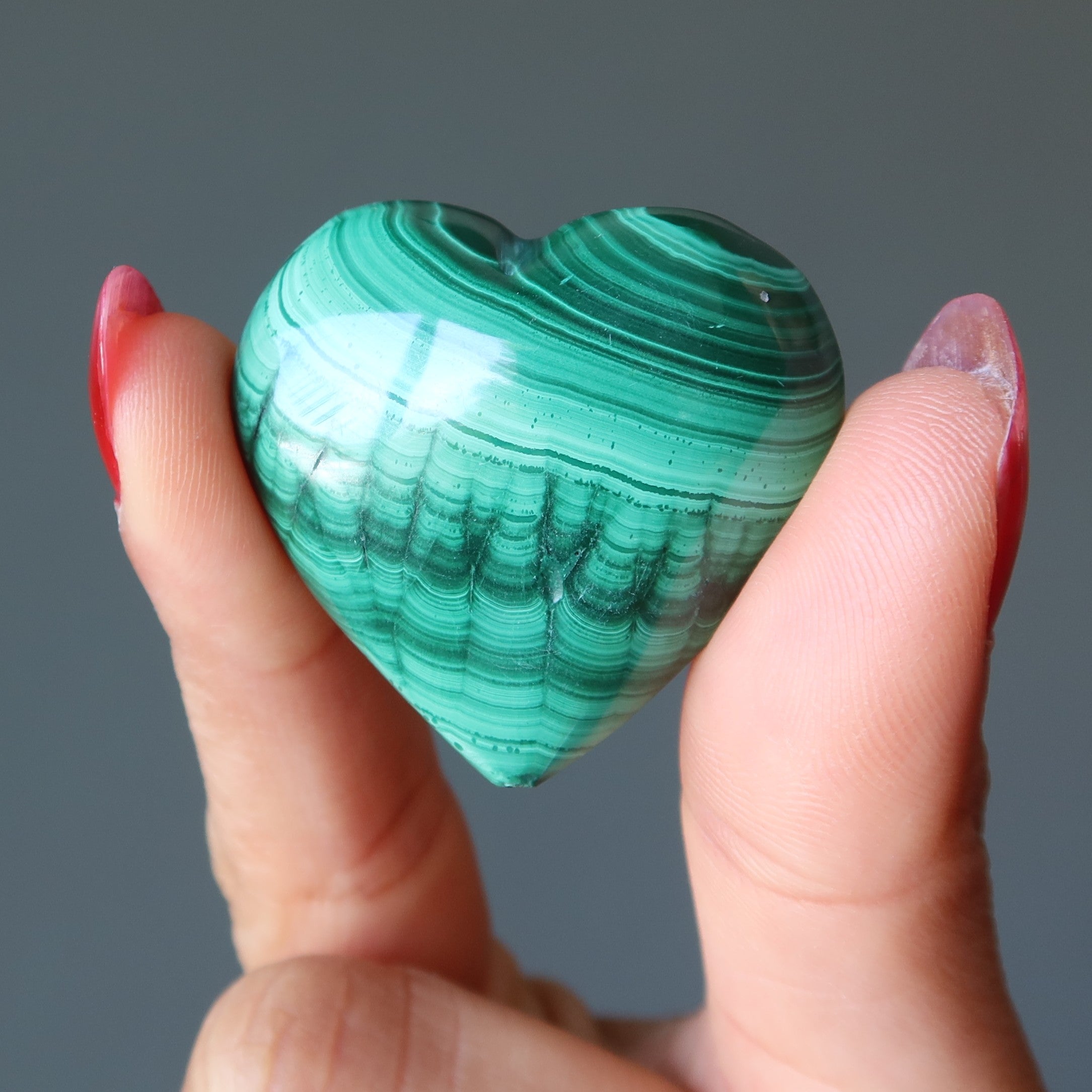 Malachite Heart Love You Most Green Crystal