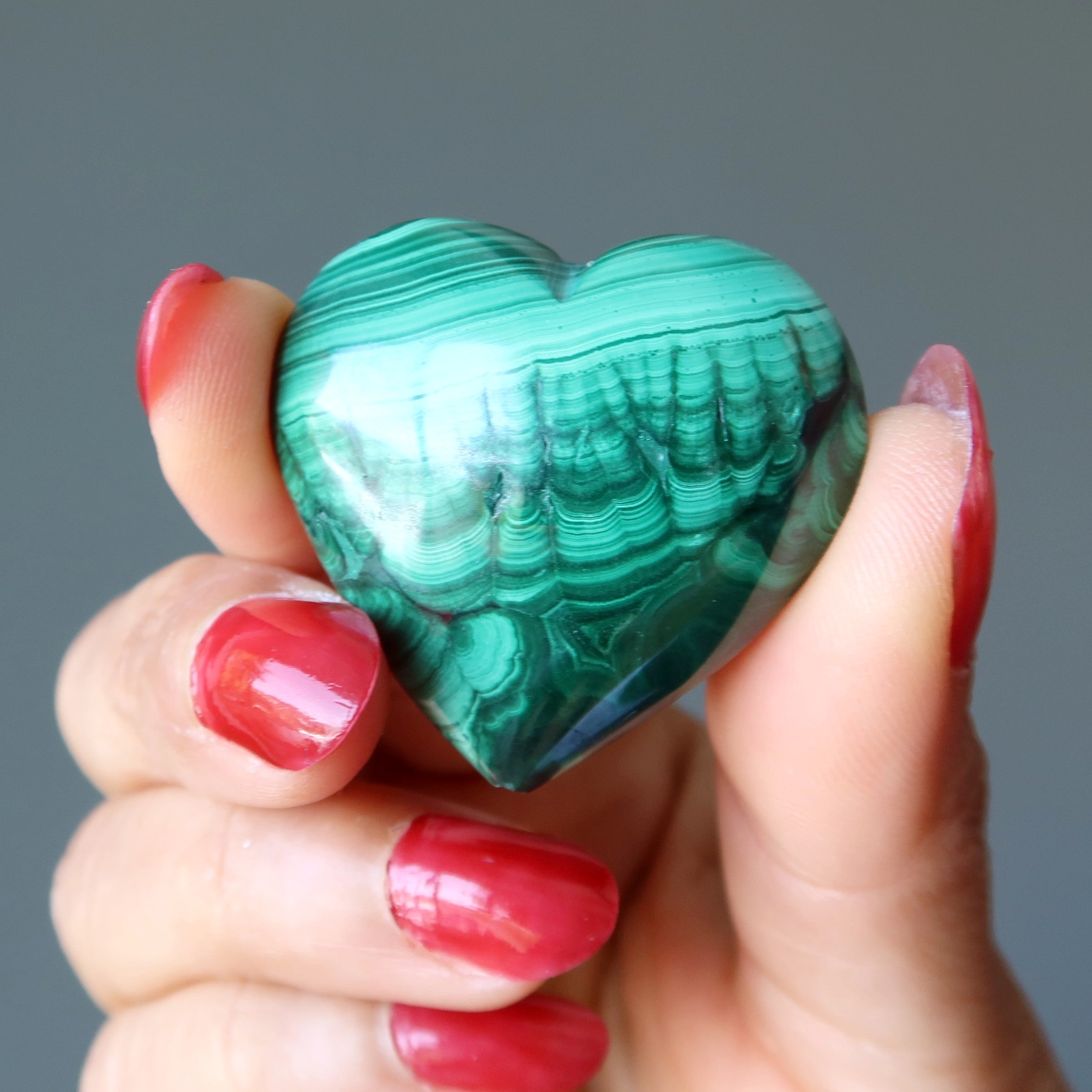 Malachite Heart Love You Most Green Crystal