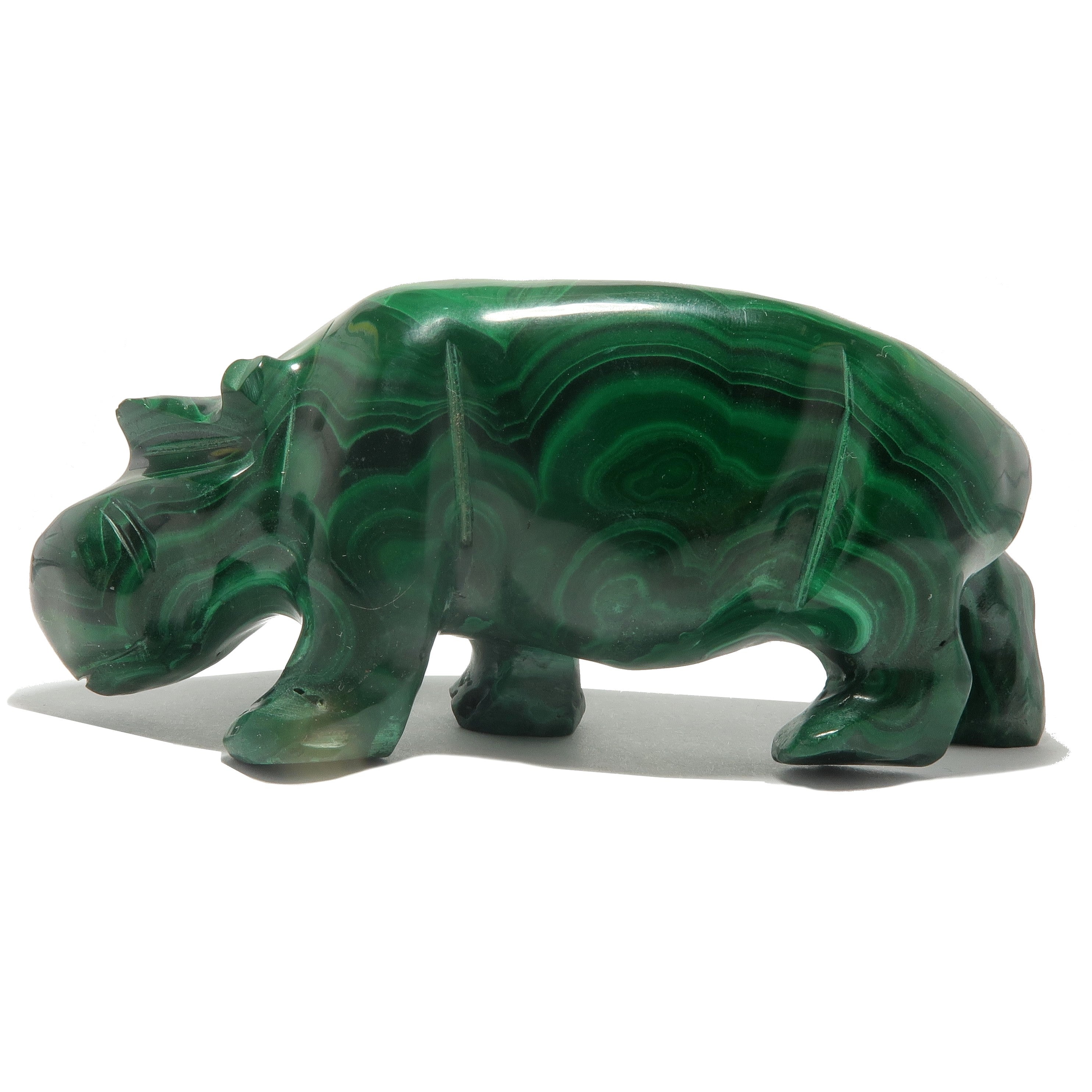 Malachite Hippo Deluxe Green Gemstone Carving Creativity