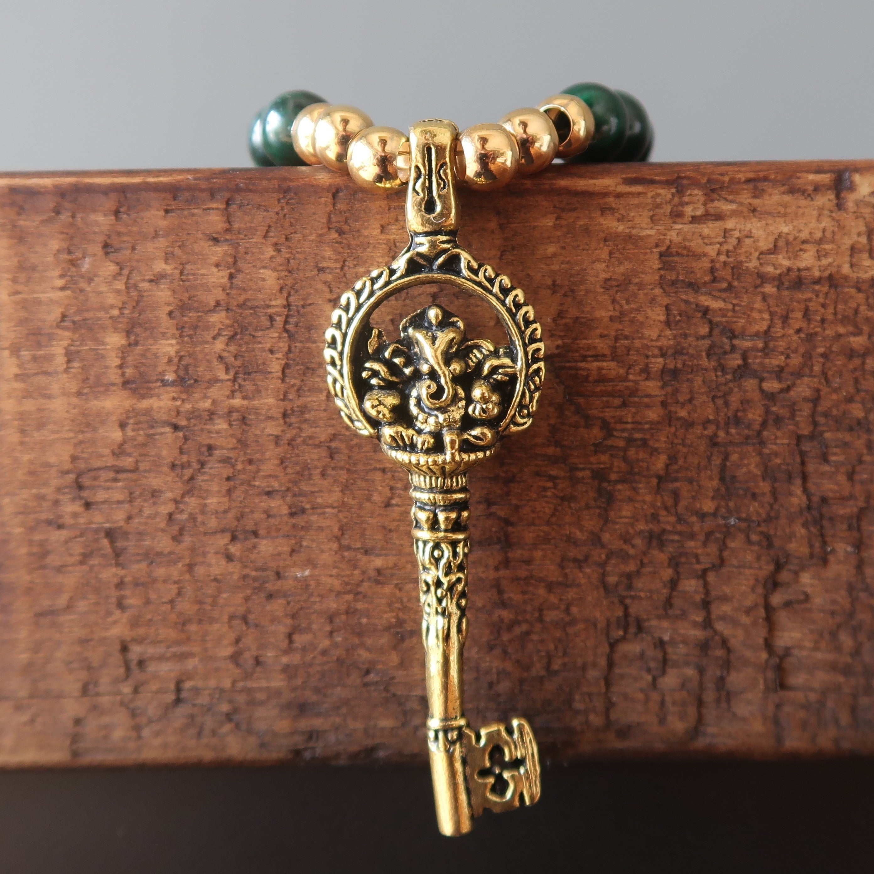 Malachite Necklace Ganesh's Key to Abundance