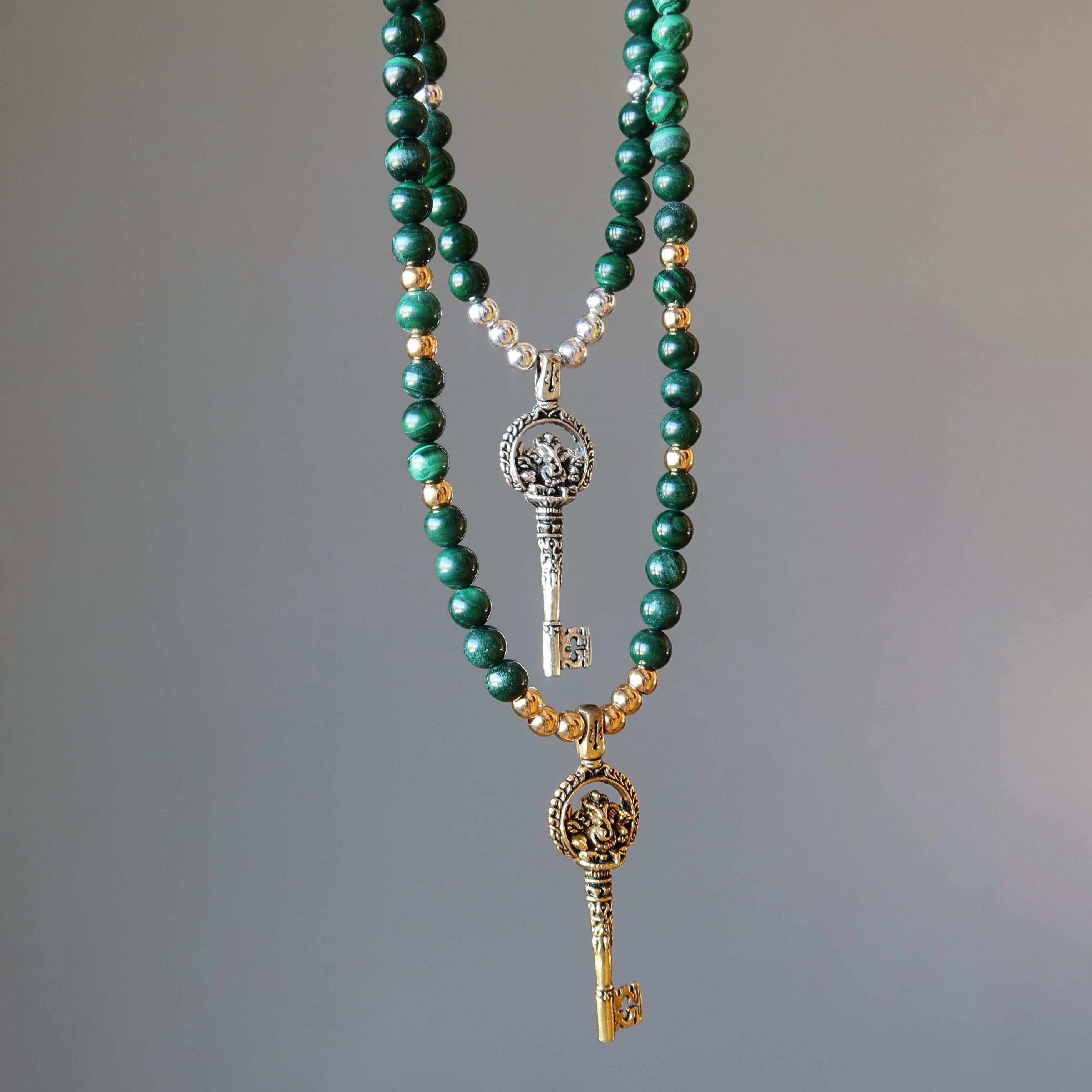 Malachite Necklace Ganesh's Key to Abundance