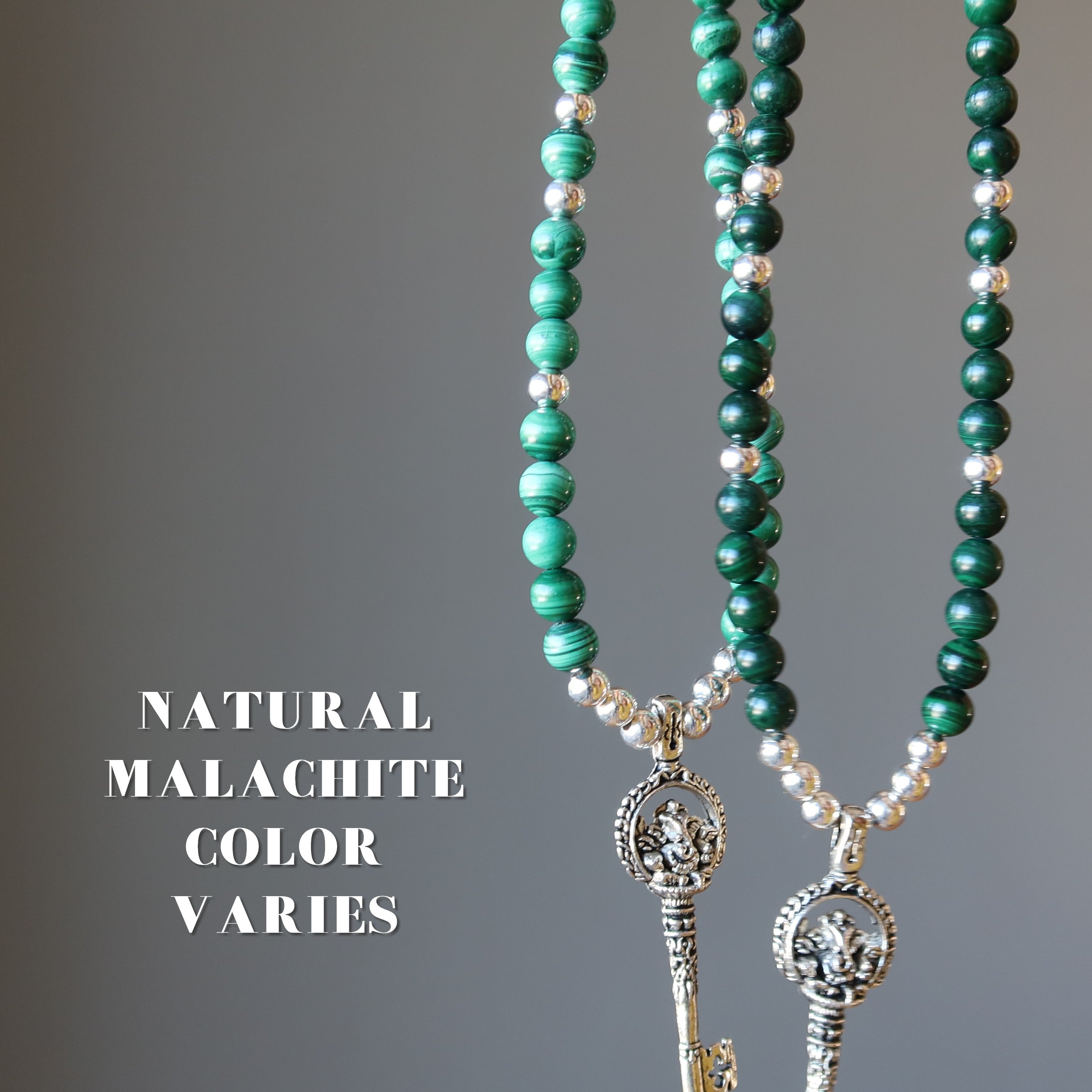 Malachite Necklace Ganesh's Key to Abundance
