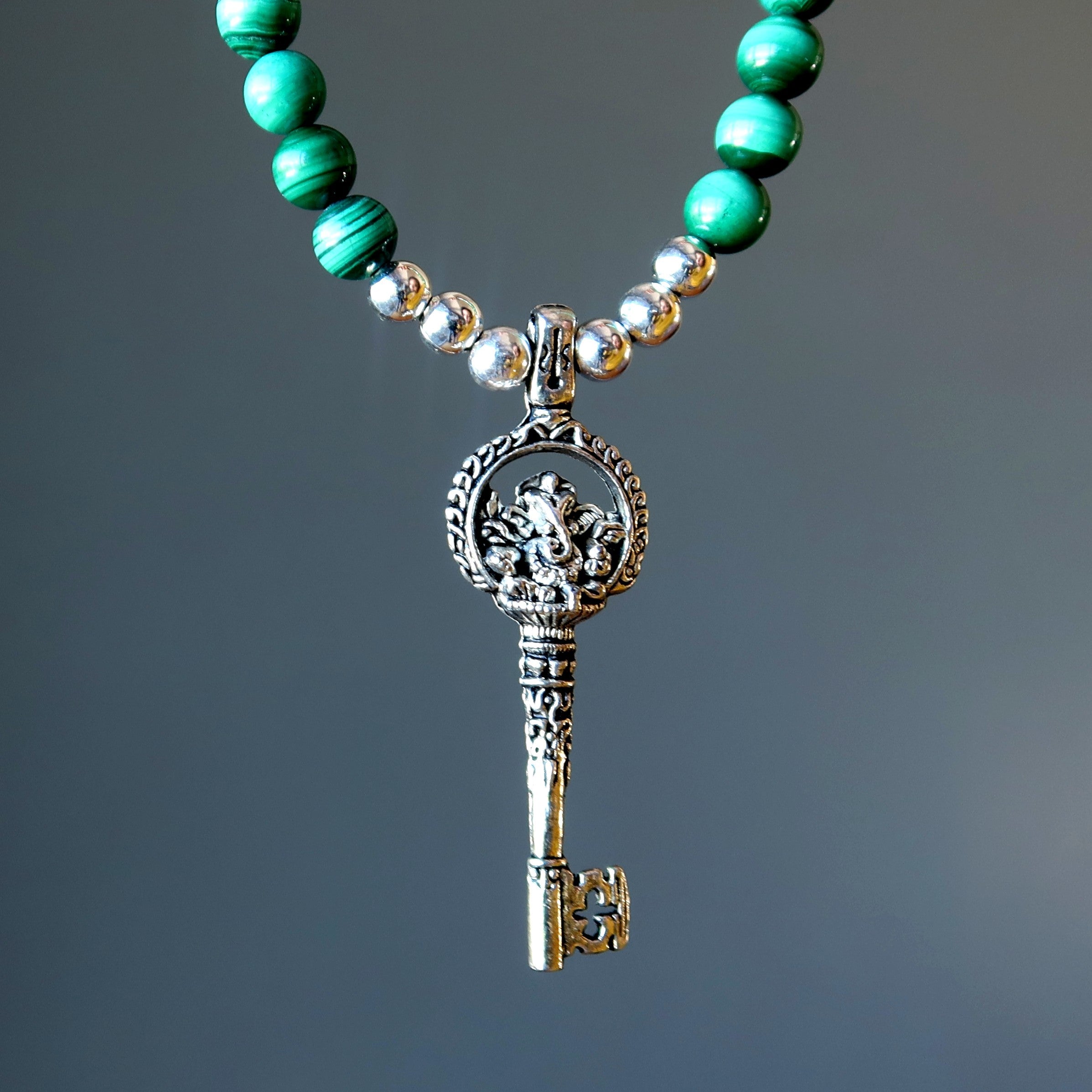 Malachite Necklace Ganesh's Key to Abundance