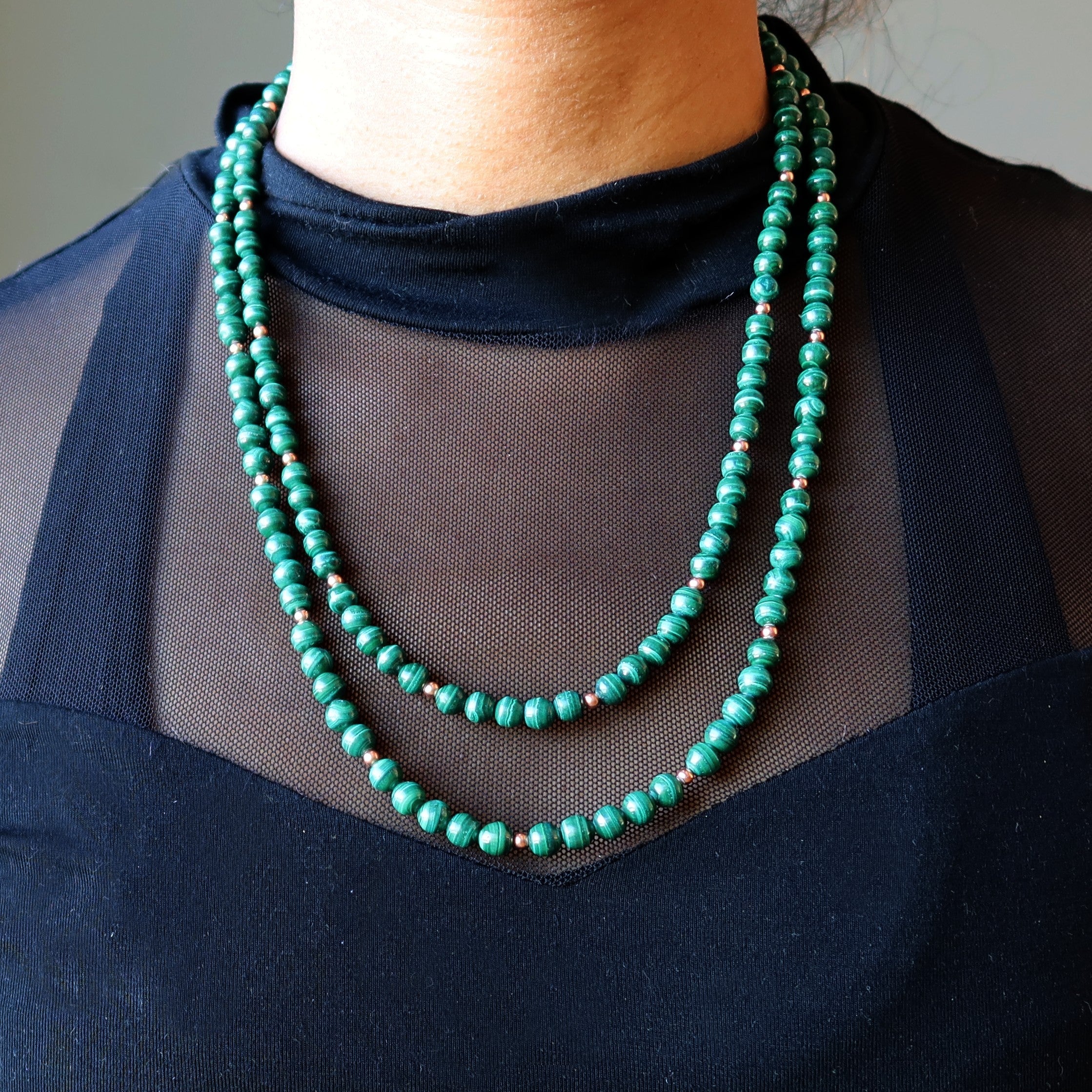 Collier Malachite Royal Double Couche Vert