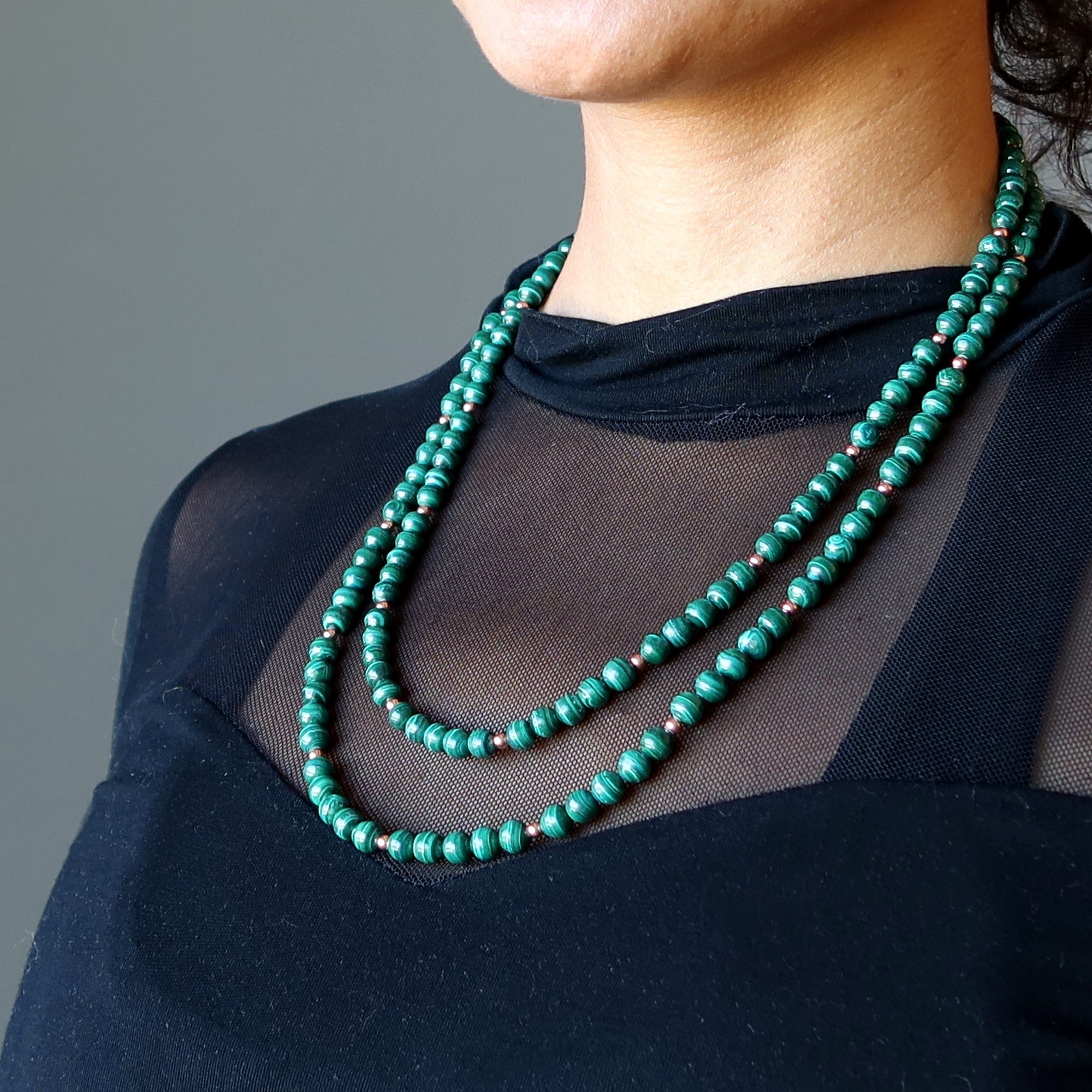 Collier Malachite Royal Double Couche Vert