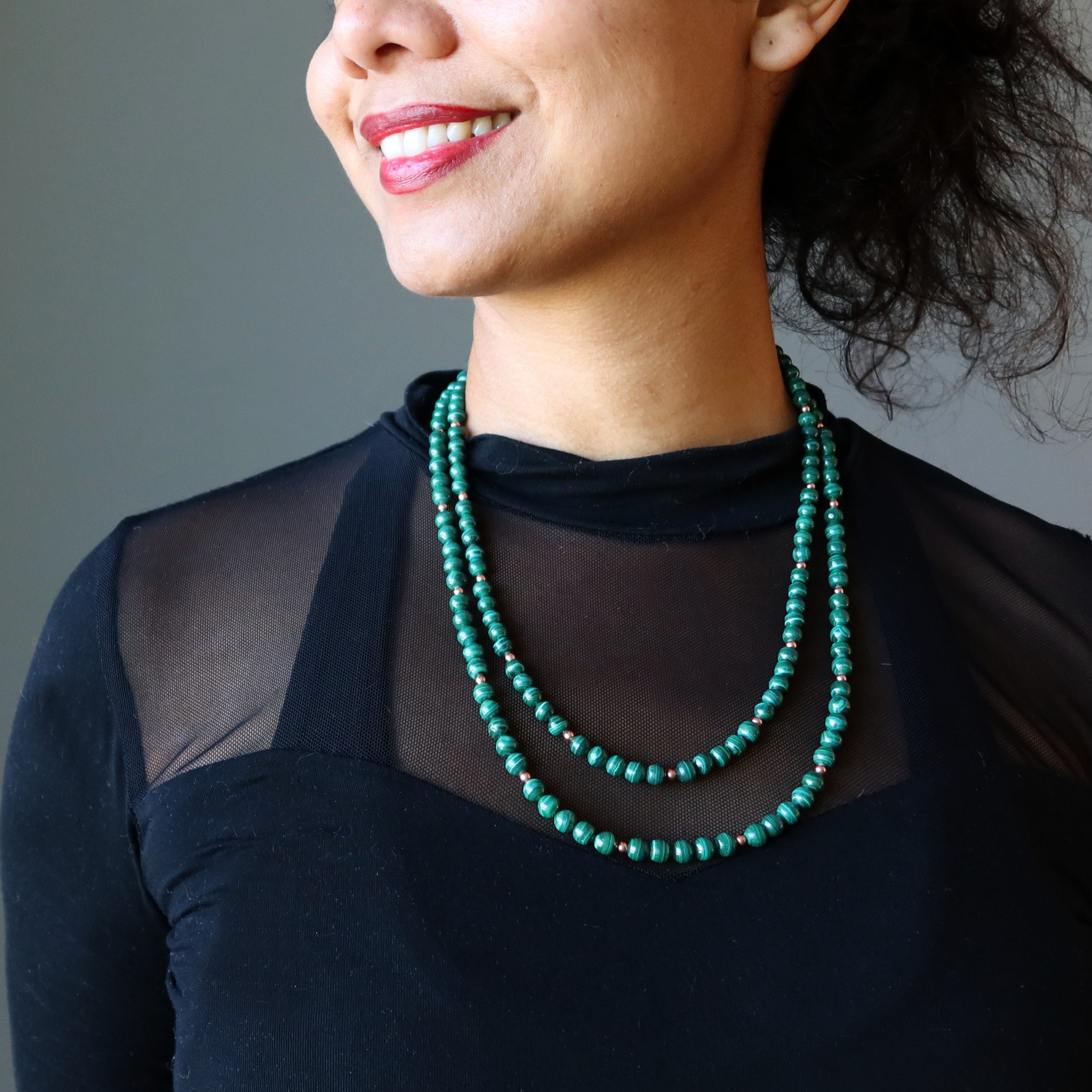 Collier Malachite Royal Double Couche Vert