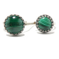 Bague en malachite à double coup de poing américain, pierre verte