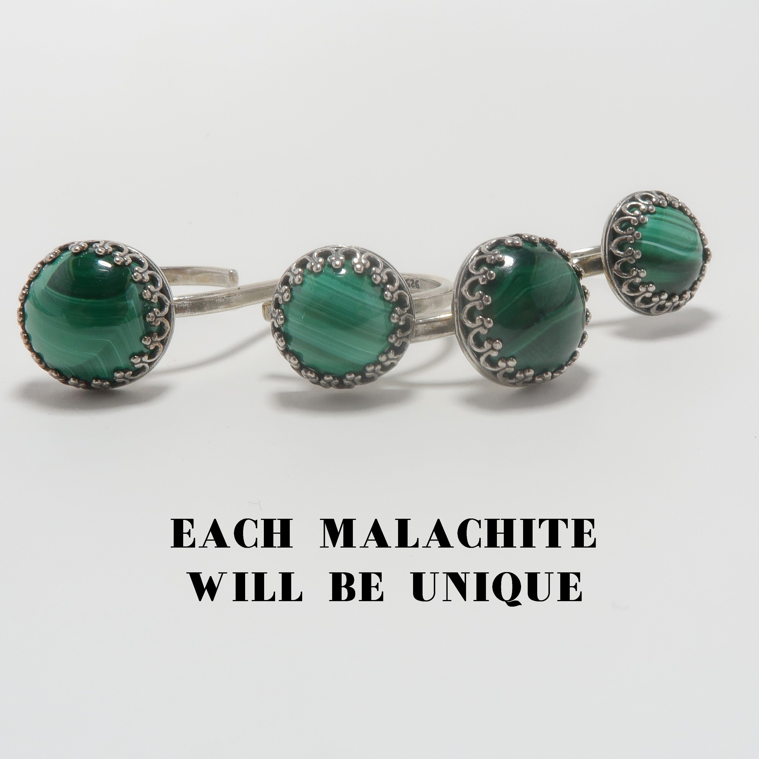 Bague en malachite à double coup de poing américain, pierre verte