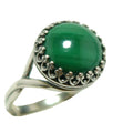 Malachite Ring Majesty Sterling Silver Adjustable