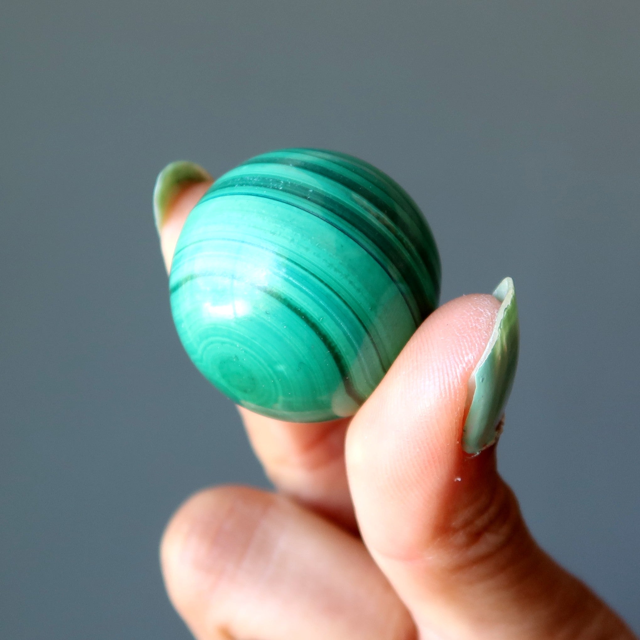 Malachite Sphere Green Bullseye Power Crystal Ball