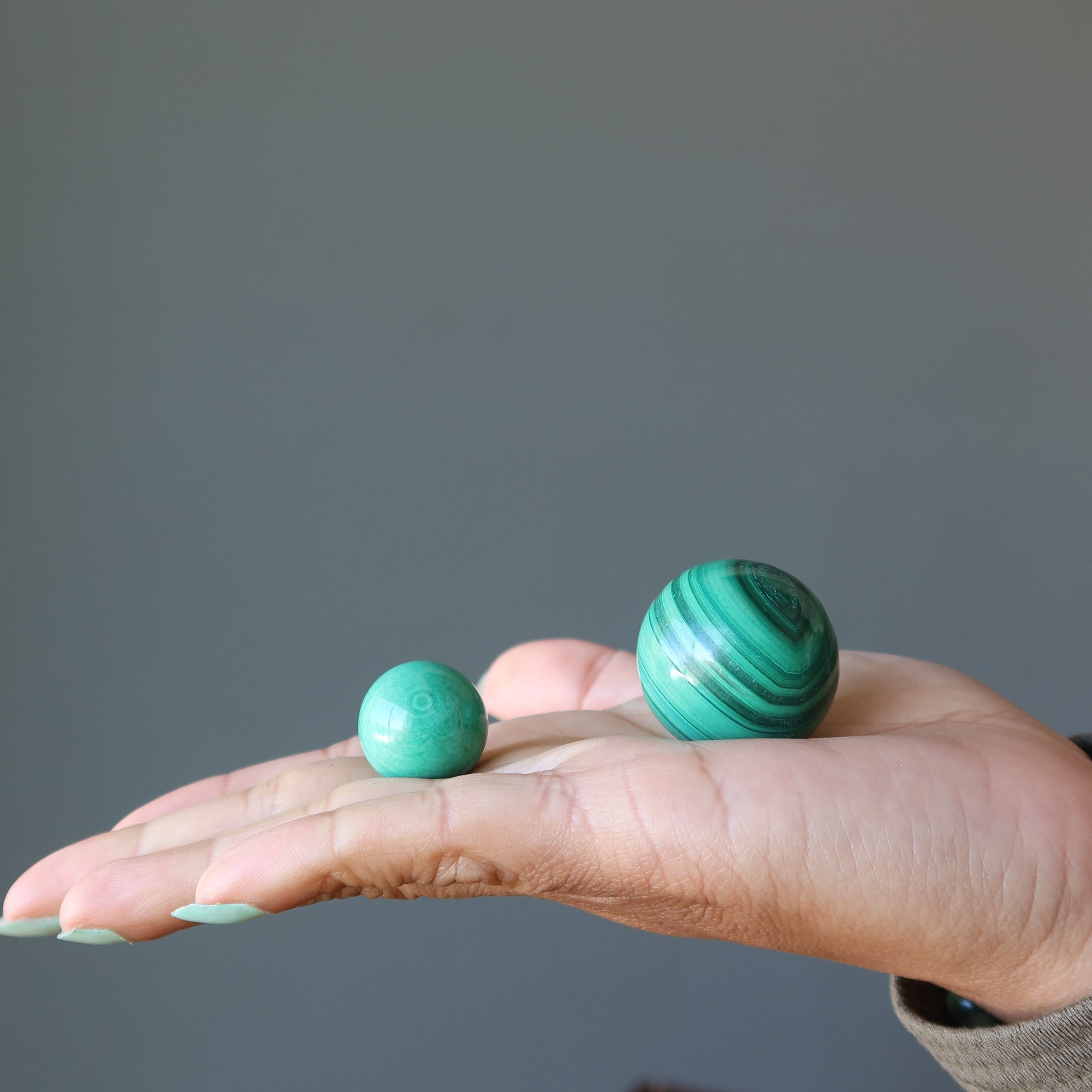 Malachite Sphere Green Bullseye Power Crystal Ball