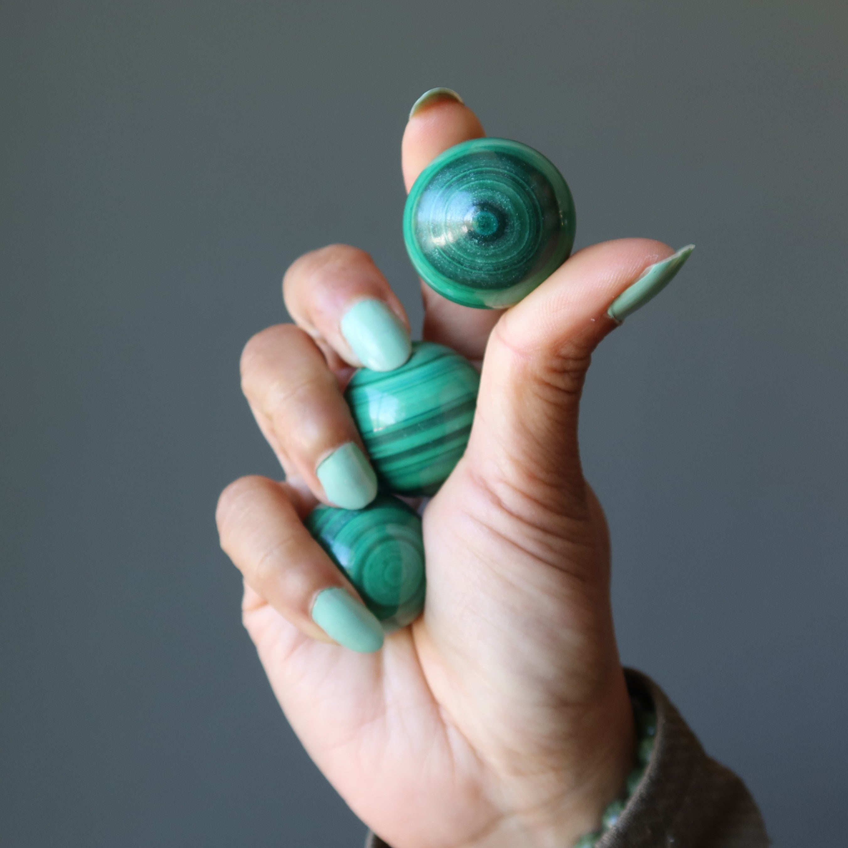 Malachite Sphere Green Bullseye Power Crystal Ball