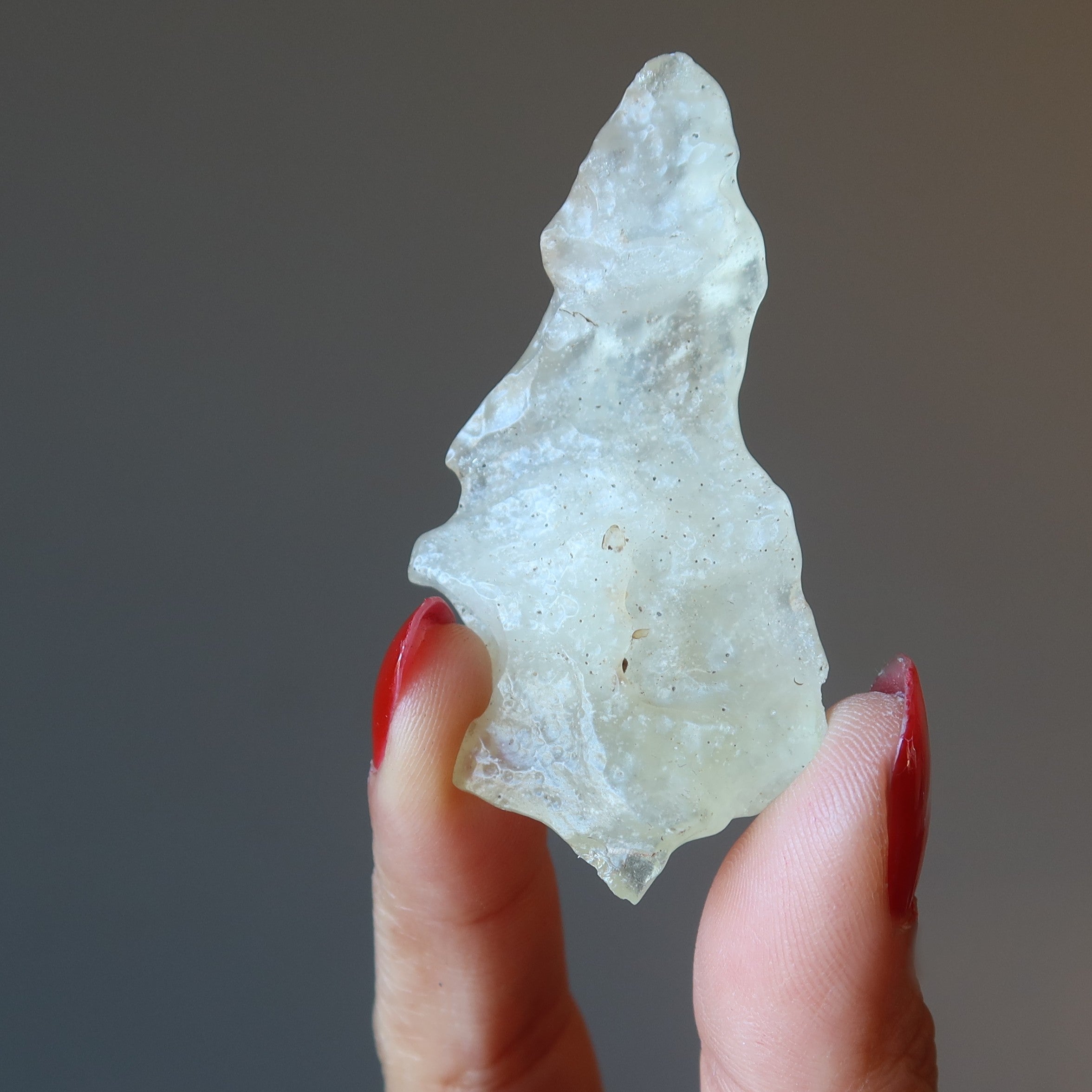 Dauphin en verre du désert de Libye, météorite en impactite jaune dans l'espace