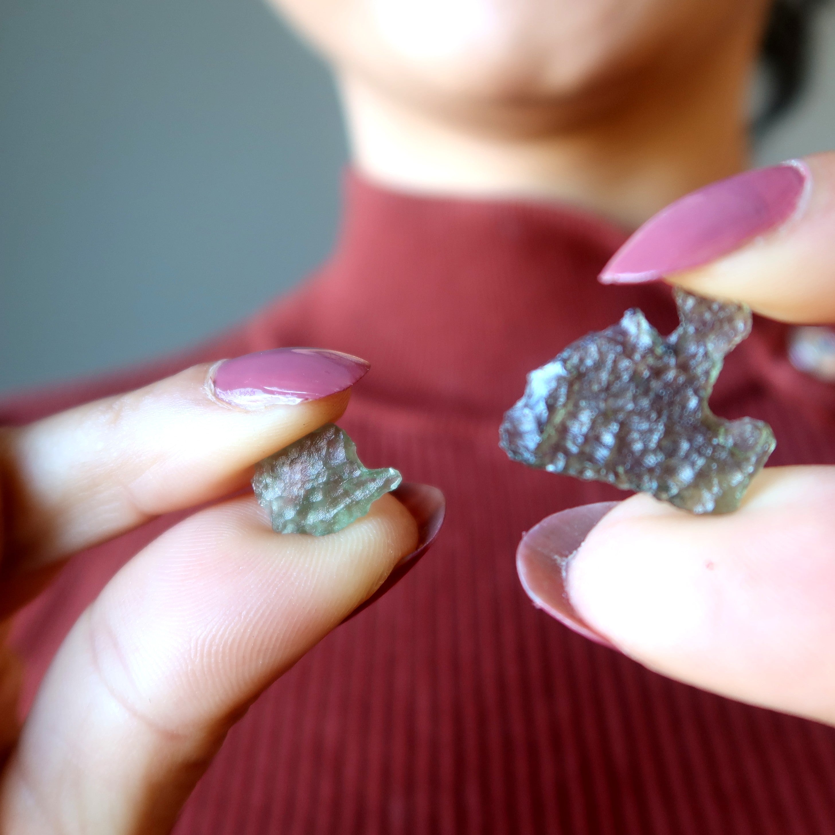 Moldavit Tektit Luftpolsterfolie Weltraumstein Meteorit Edelstein