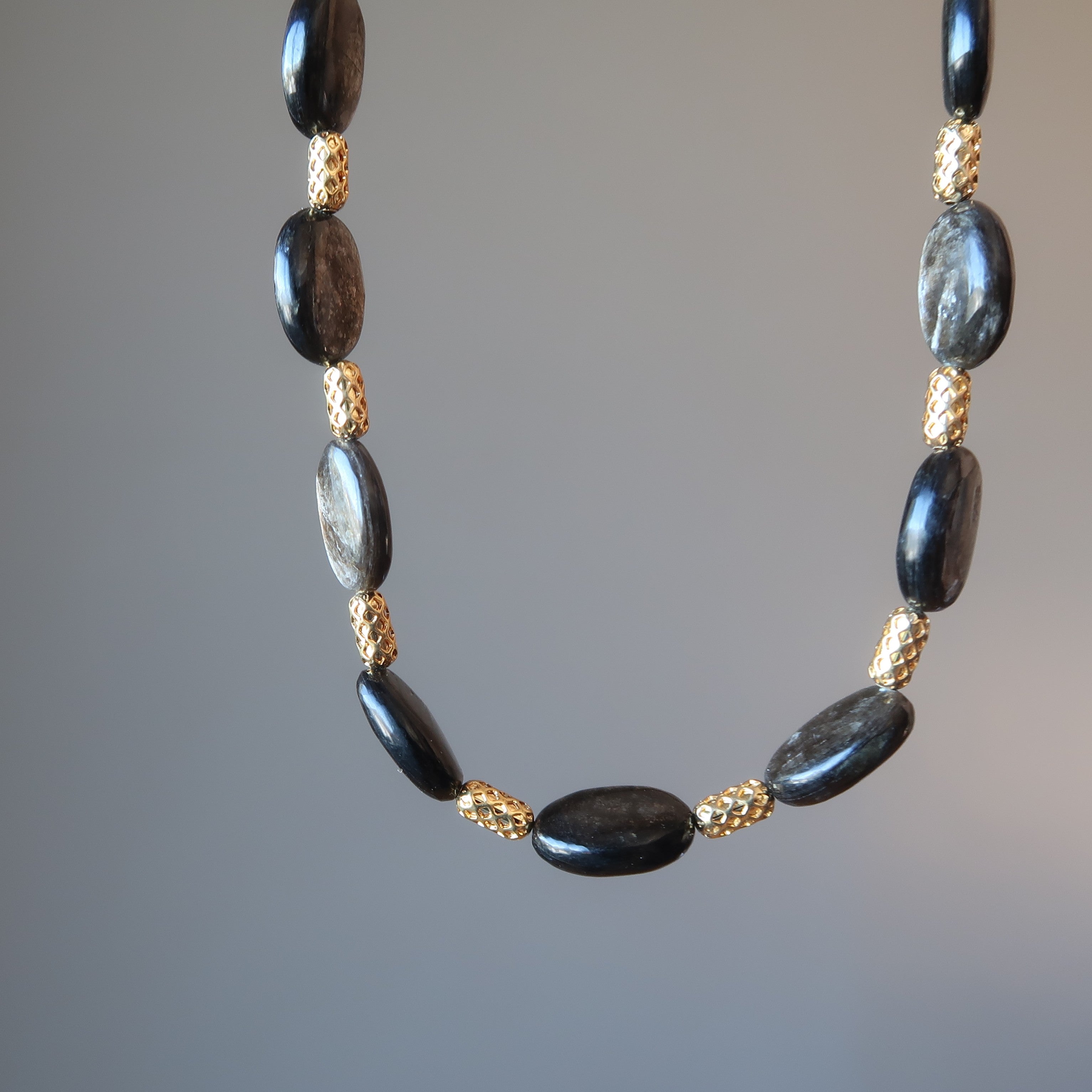 Mica Necklace Inner Beauty Outer Shine Gold Oval Gemstones