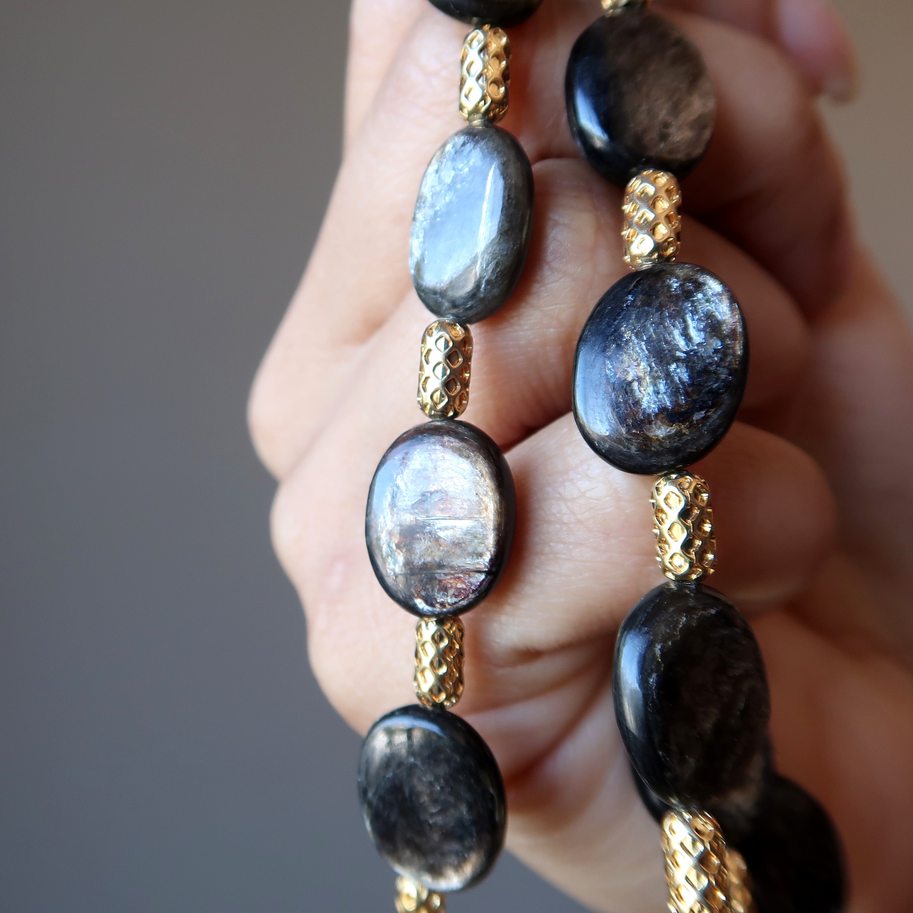 Mica Necklace Inner Beauty Outer Shine Gold Oval Gemstones