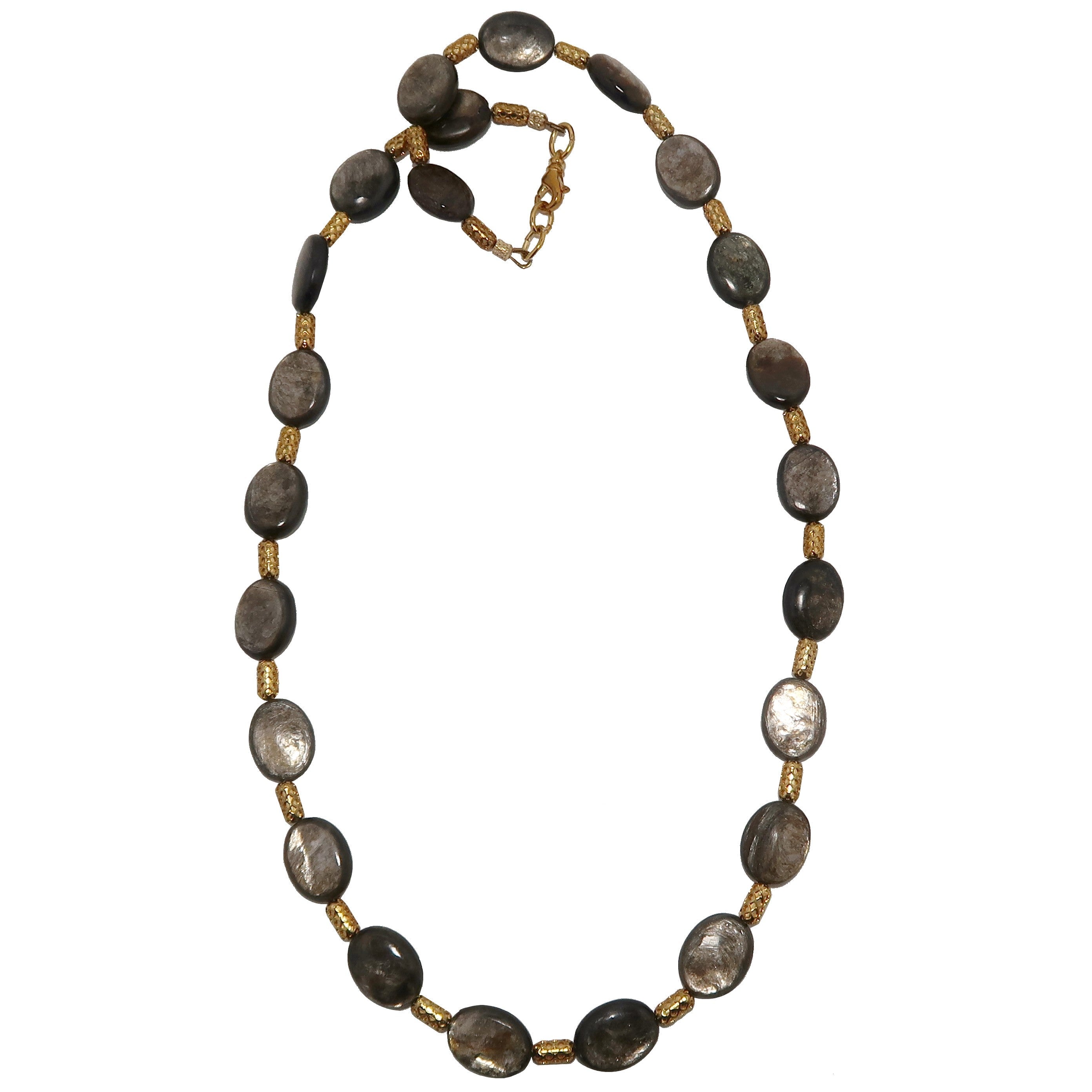 Mica Necklace Inner Beauty Outer Shine Gold Oval Gemstones