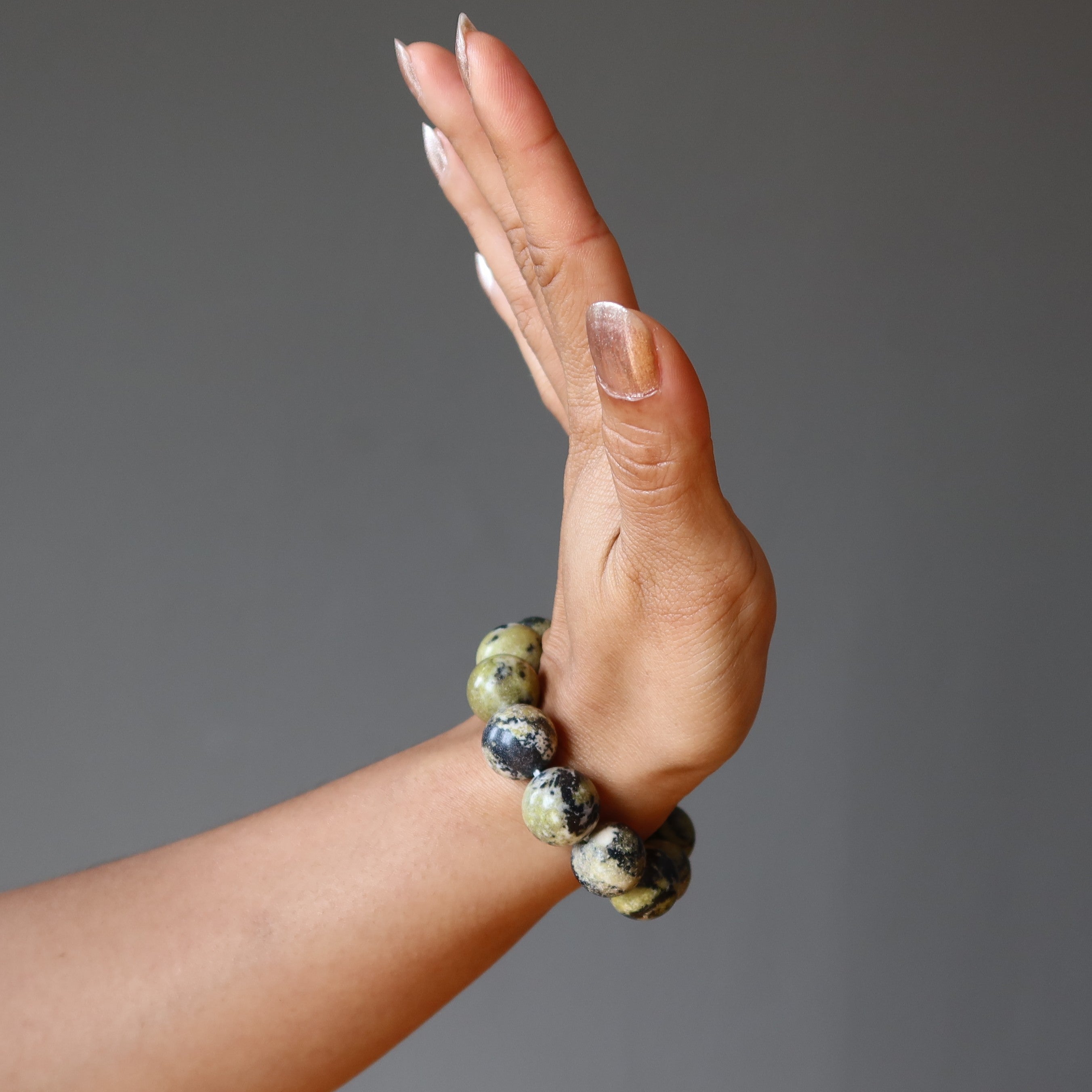 Serpentine Bracelet Spring Green Kundalini Stone