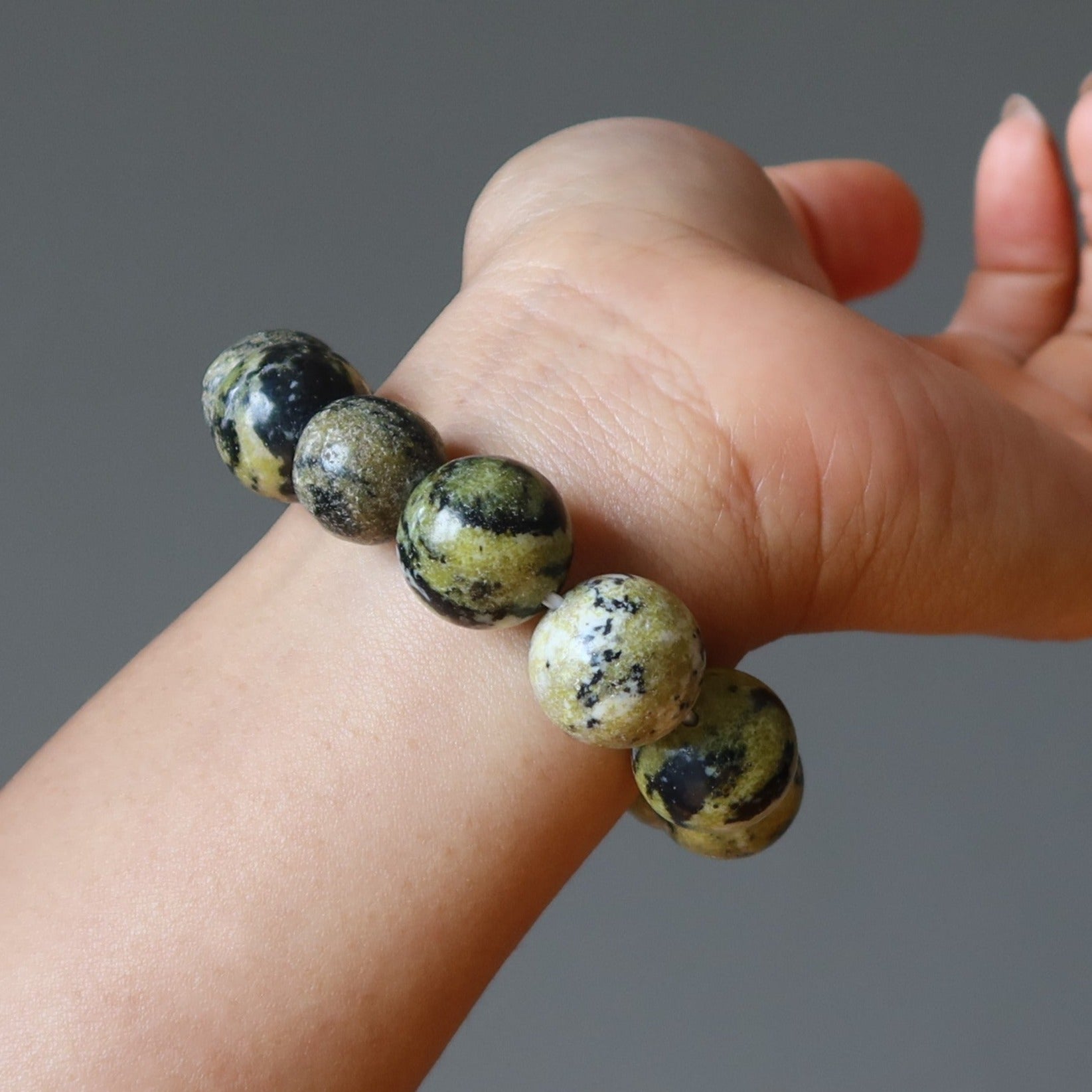 Serpentine Bracelet Spring Green Kundalini Stone