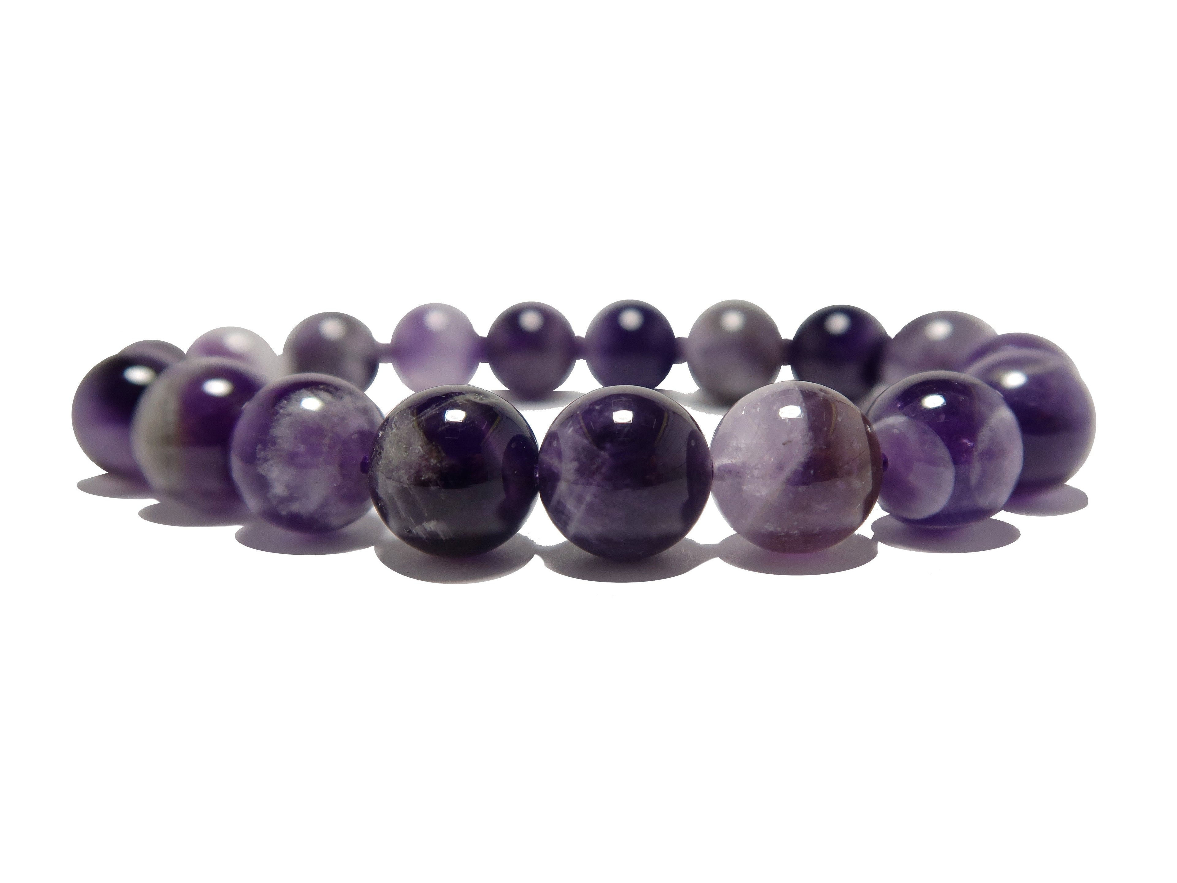Amethyst Bracelet Purple Chevron Crystal Beads of Karma