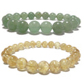 Parure de bracelets en cristal pour attirer l'argent : Citrine et Aventurine verte