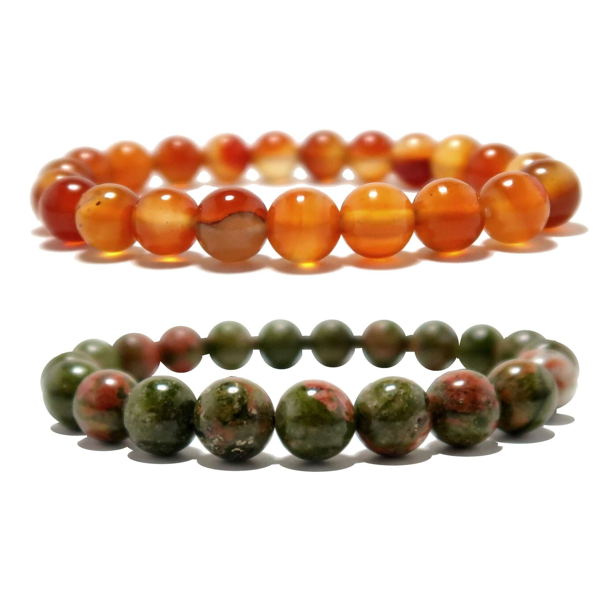 Crystal Creativity Bracelet Set: Carnelian & Unakite Spark