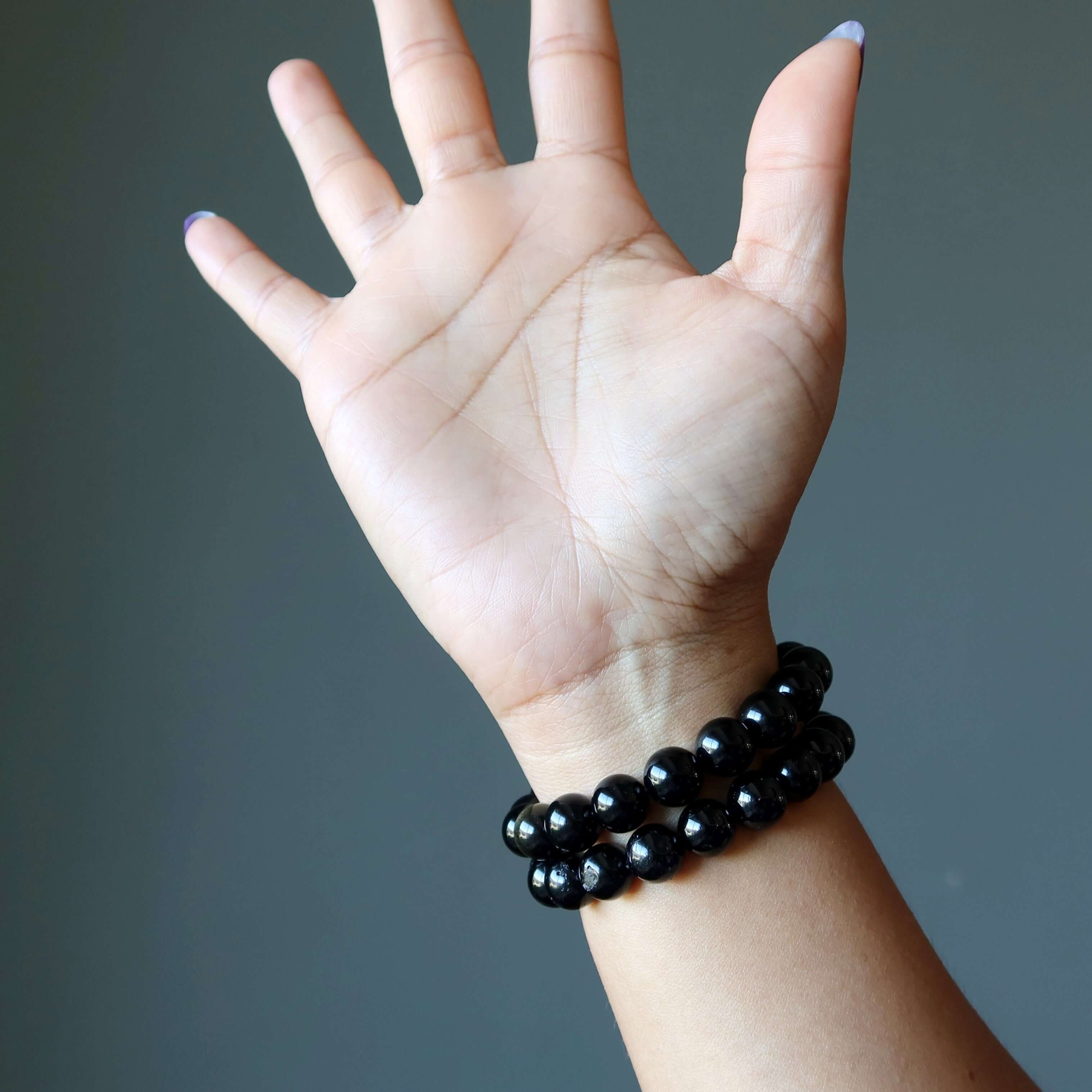 Crystal Protection Bracelet Set: Obsidian & Black Tourmaline
