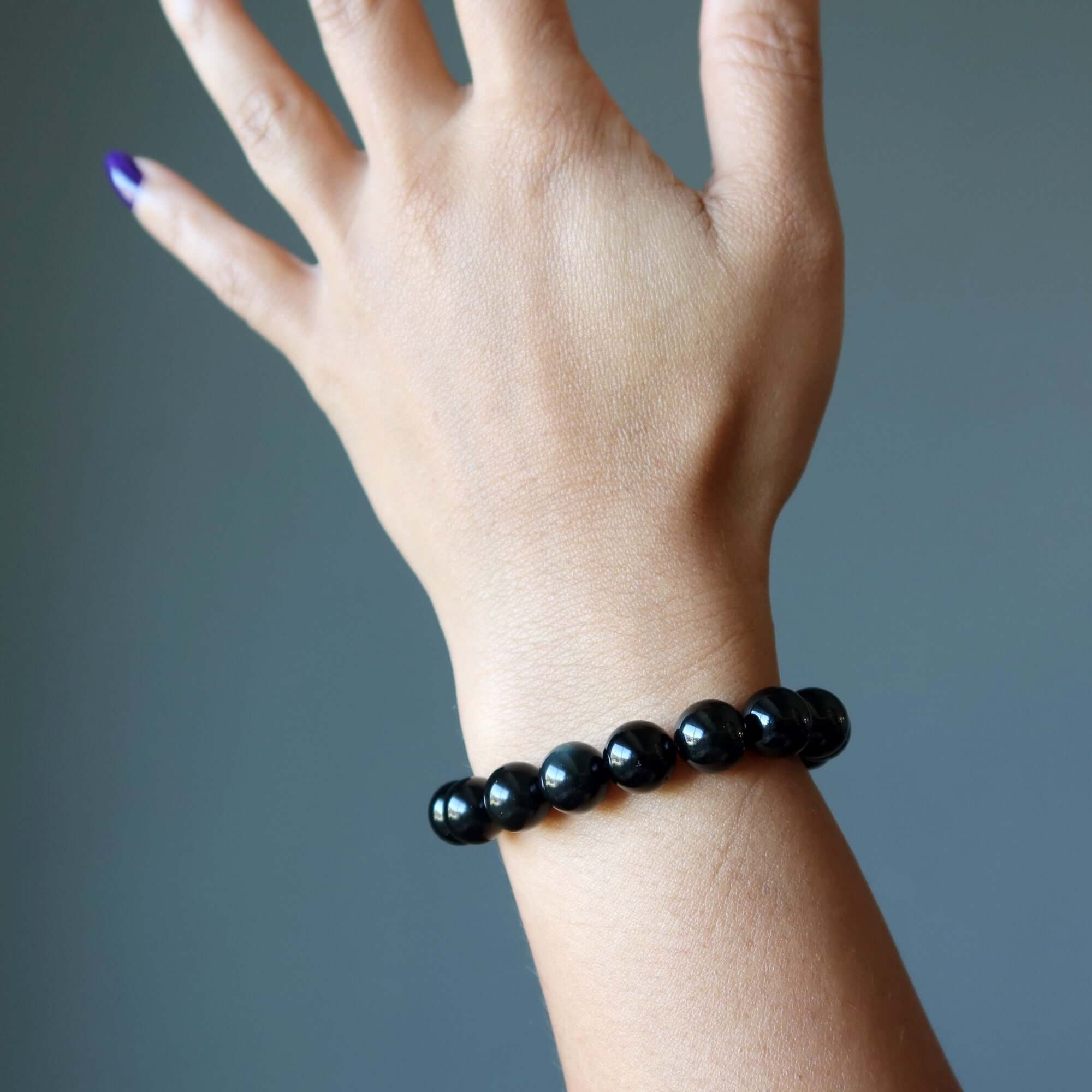 Crystal Protection Bracelet Set: Obsidian & Black Tourmaline