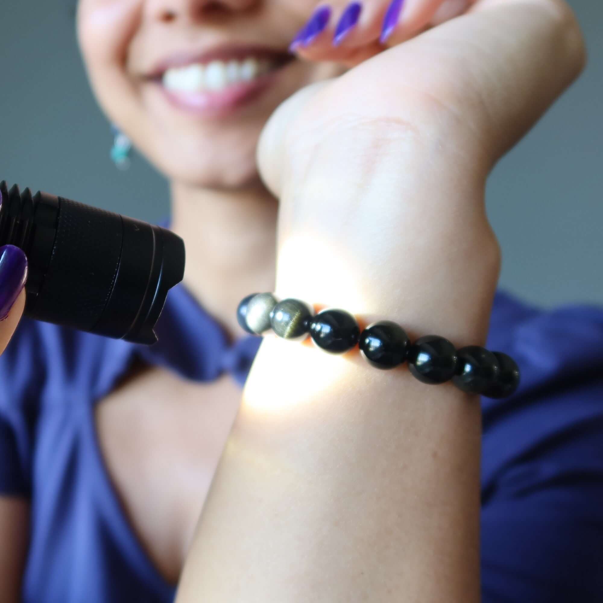 Crystal Protection Bracelet Set: Obsidian & Black Tourmaline
