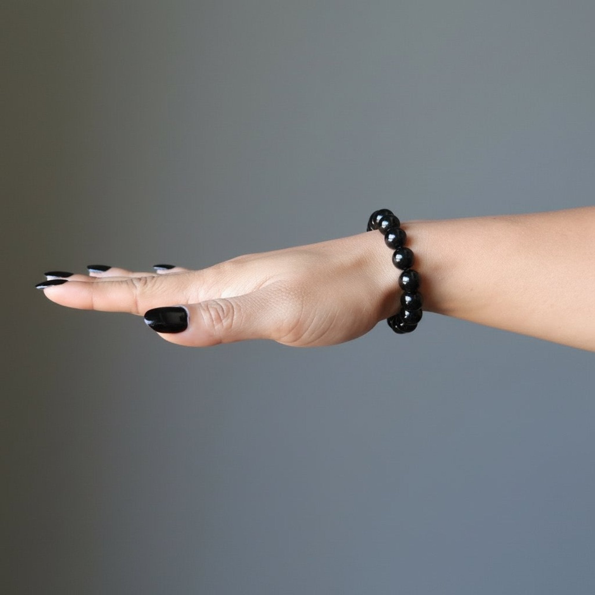 Crystal Spiritual Protection Bracelet Set: Amethyst & Black Tourmaline