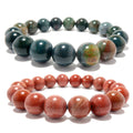 Crystal Holiday Bracelet Set: Red Jasper & Green Bloodstone