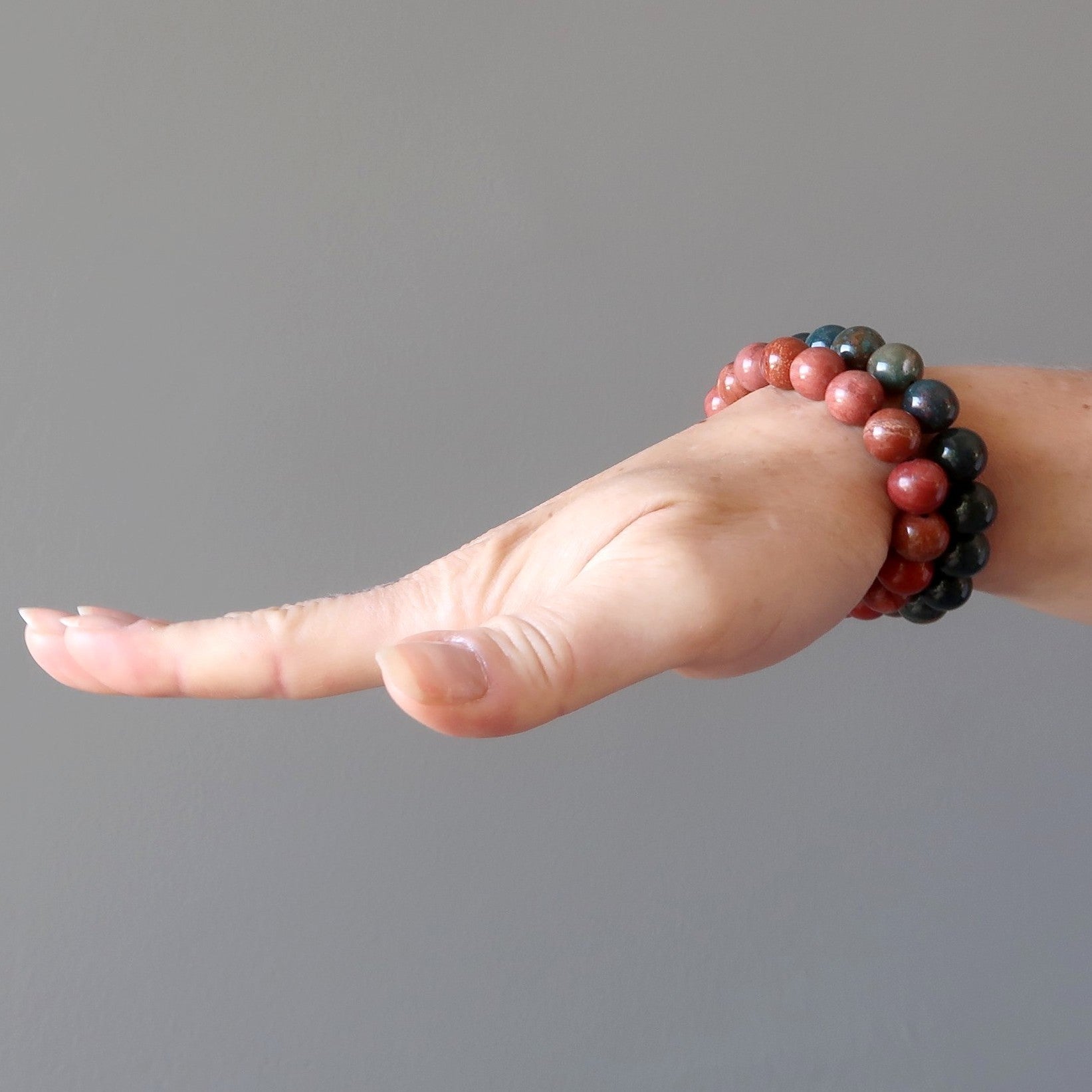 Crystal Holiday Bracelet Set: Red Jasper & Green Bloodstone