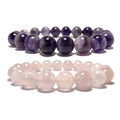 Spirituelles Partnerarmband-Set Rosenquarz Amethyst