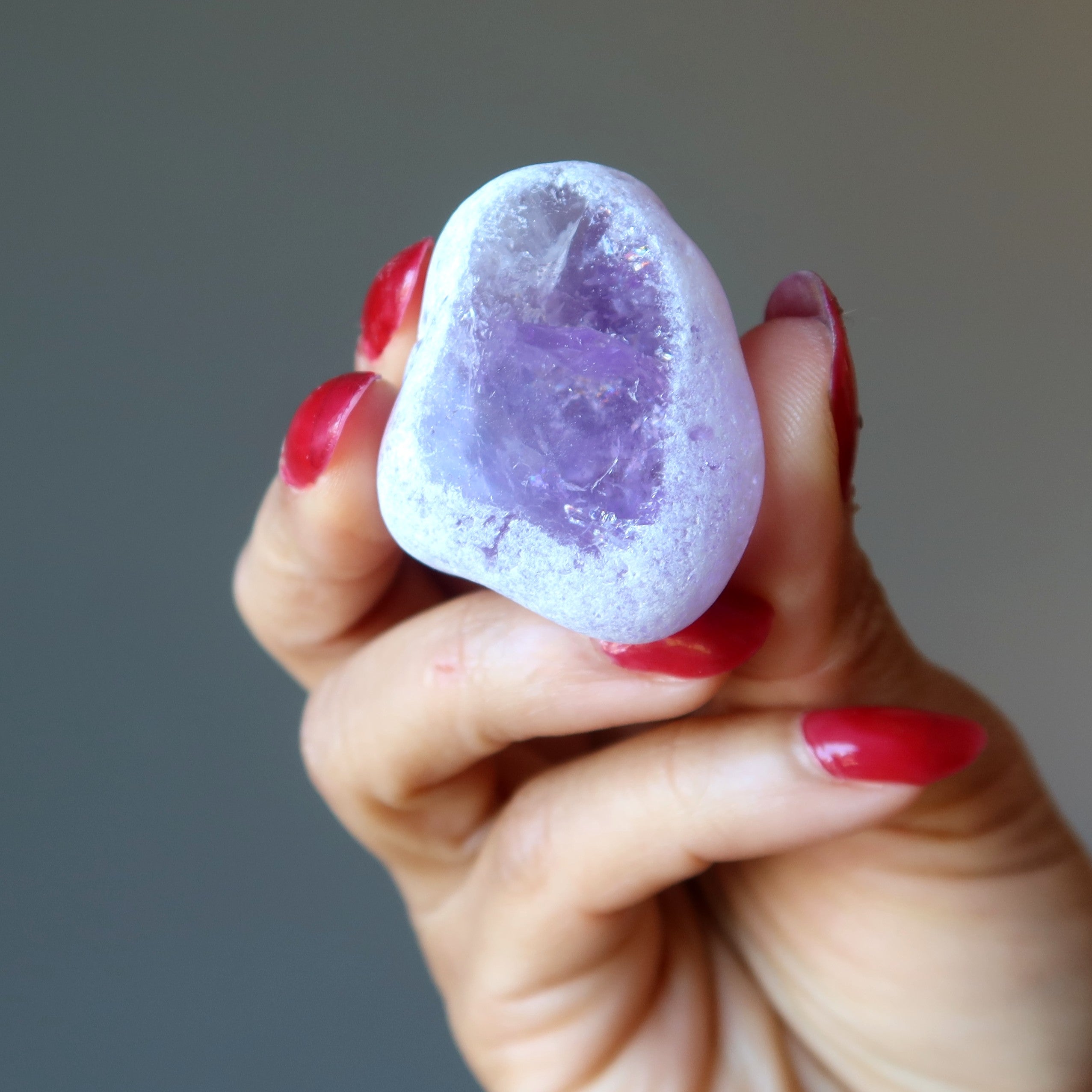 Palm Stone Bundle Amethyst Quartz Rose Smoky Set of 20
