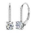 Boucles d'oreilles clous en moissanite 1 carat, argent sterling 925, unisexes, rétro classique, pour mariage