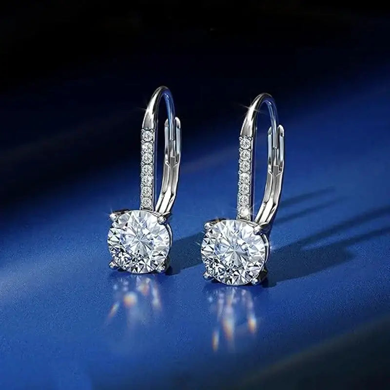 Boucles d'oreilles clous en moissanite 1 carat, argent sterling 925, unisexes, rétro classique, pour mariage