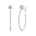 Boucles d'oreilles créoles 4mm Moissanite couleur D 2 pièces en argent sterling 925 or blanc