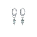 Moissanite 925 Sterling Silver Geometric Hoop Earrings For Women Fine Jewelry
