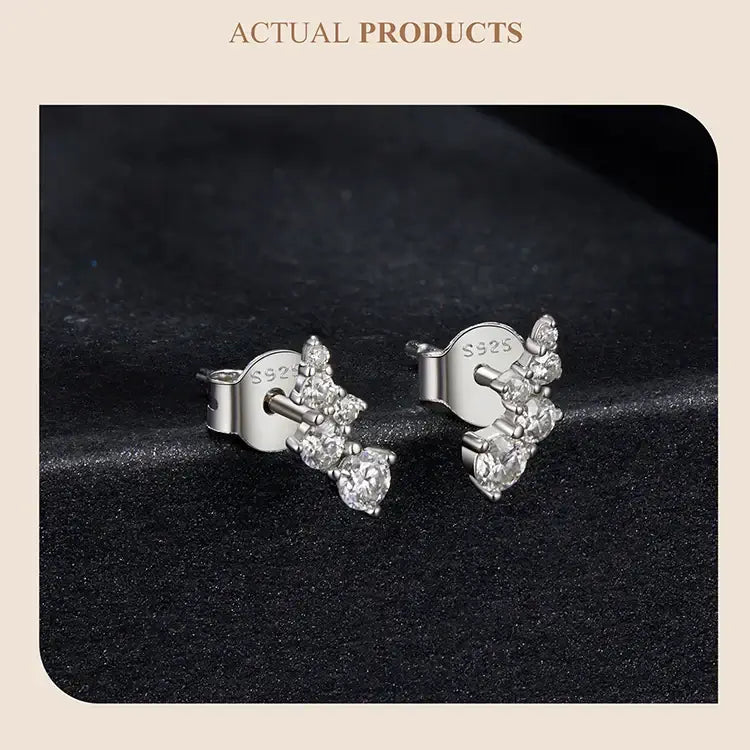 Puces d'oreilles Moissanite bulles géométriques VVS1 EX Argent sterling 925 avec fermoir à vis