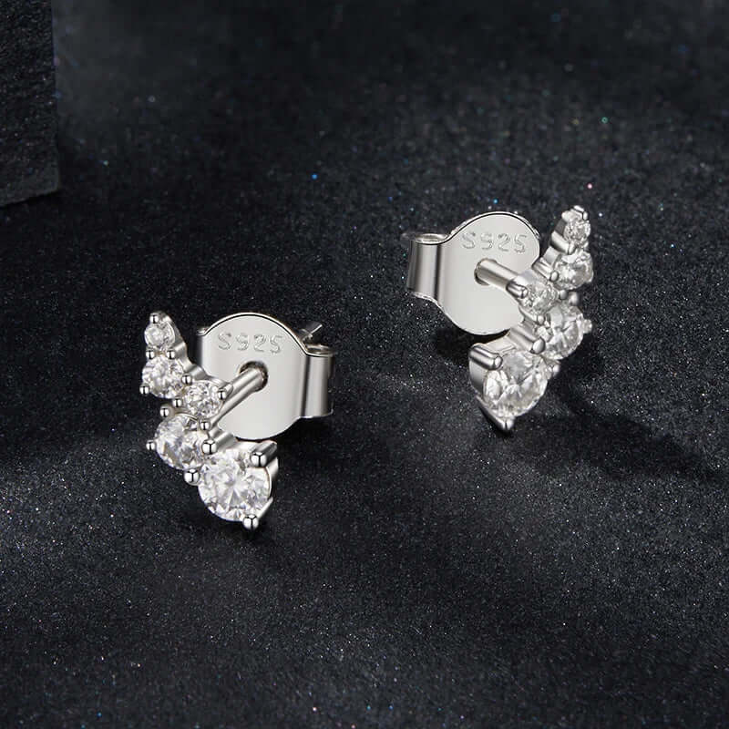 Puces d'oreilles Moissanite bulles géométriques VVS1 EX Argent sterling 925 avec fermoir à vis