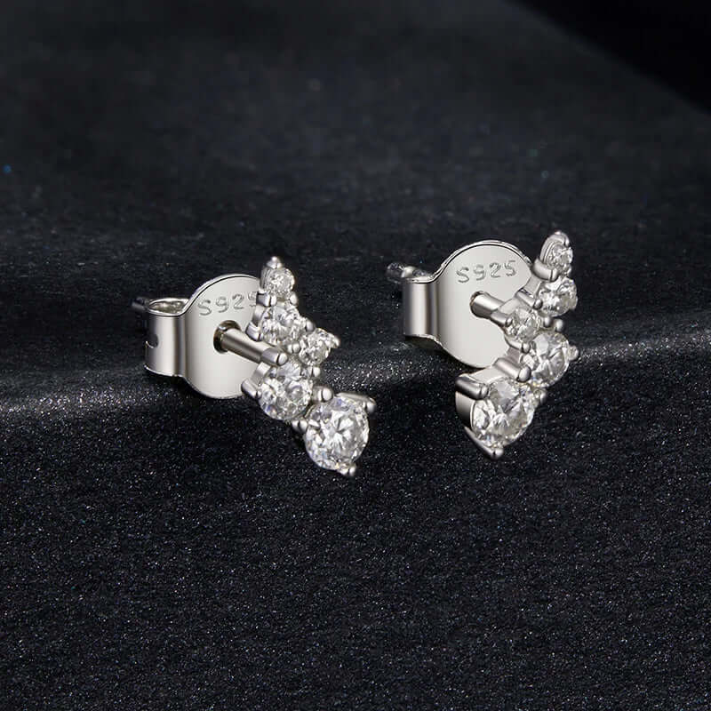 Puces d'oreilles Moissanite bulles géométriques VVS1 EX Argent sterling 925 avec fermoir à vis