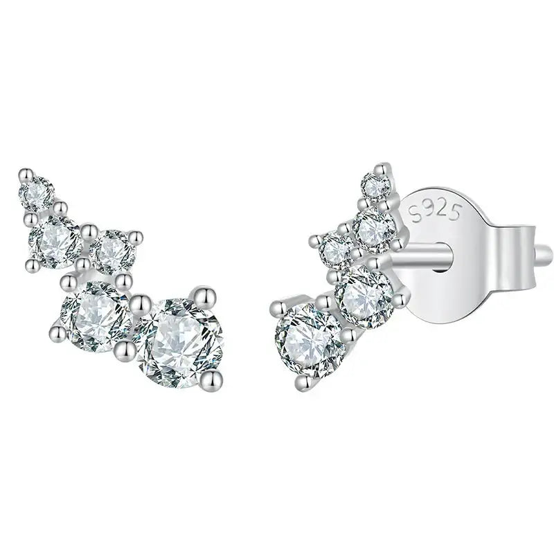 Puces d'oreilles Moissanite bulles géométriques VVS1 EX Argent sterling 925 avec fermoir à vis